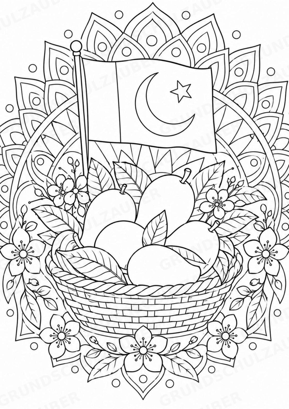 Pakistan Mandalas Ausmalbilder – Länder und Kulturen – 15 Malvorlagen – Materialseite 13