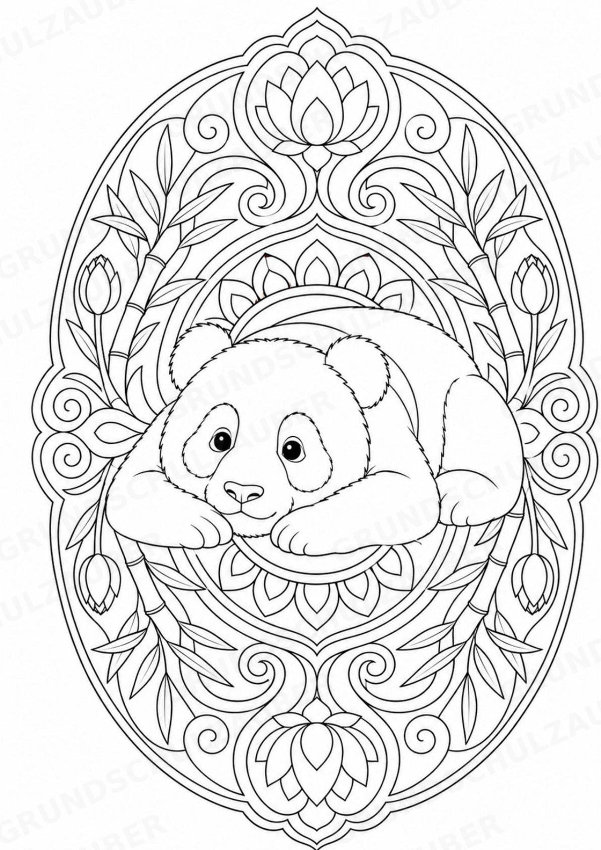 Panda Mandalas Ausmalbilder – Tiere – 15 Malvorlagen – Materialseite 4