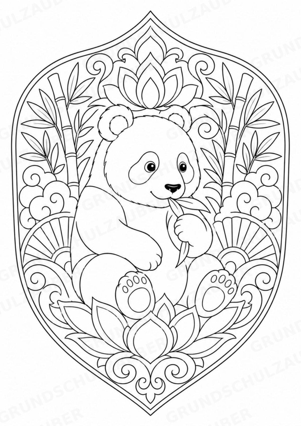 Panda Mandalas Ausmalbilder – Tiere – 15 Malvorlagen – Materialseite 7