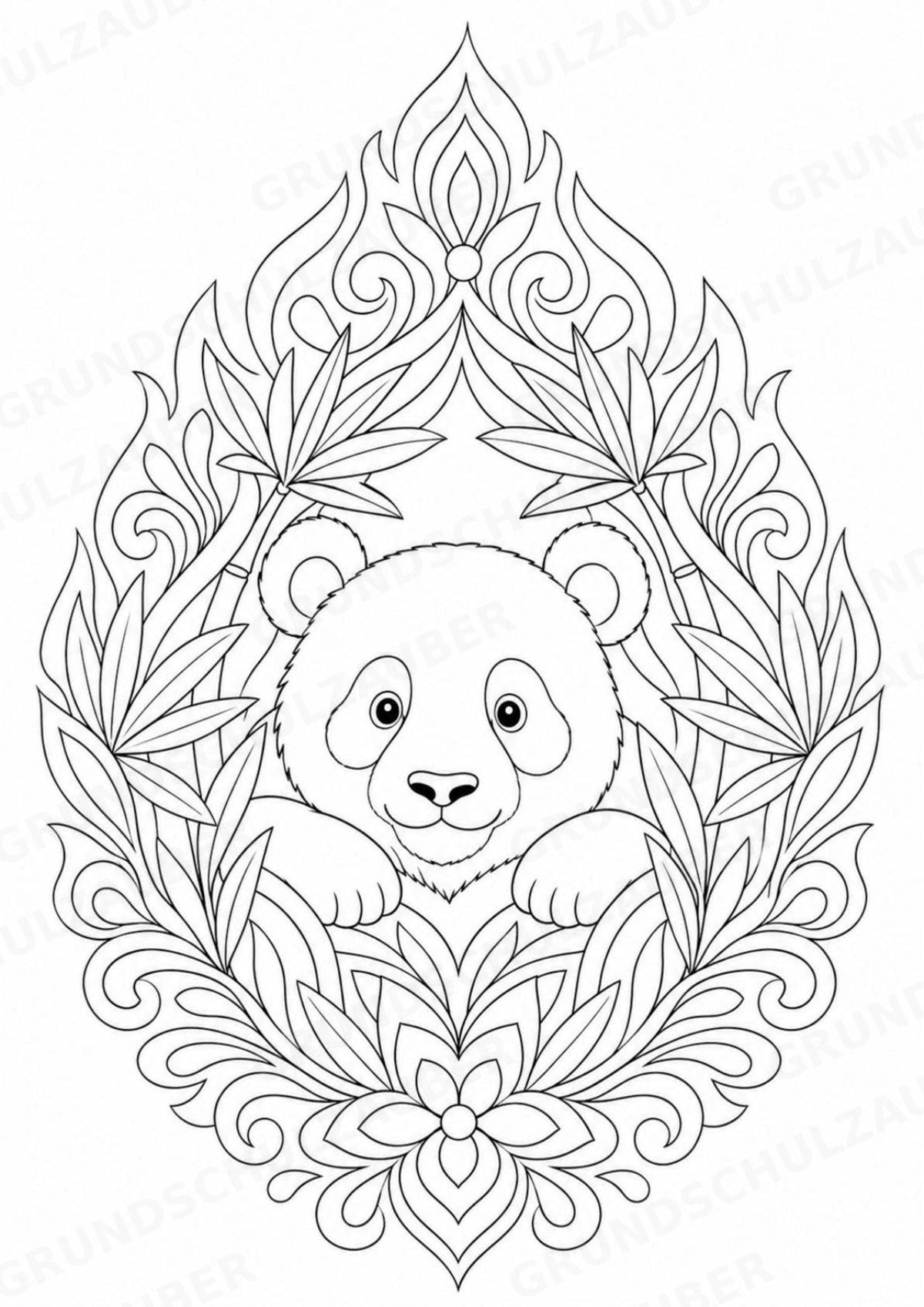 Panda Mandalas Ausmalbilder – Tiere – 15 Malvorlagen – Materialseite 9