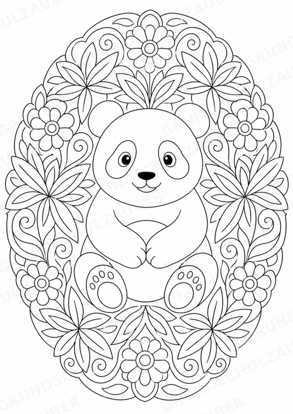 Panda Mandalas Ausmalbilder – Tiere – 15 Malvorlagen – Materialseite 16