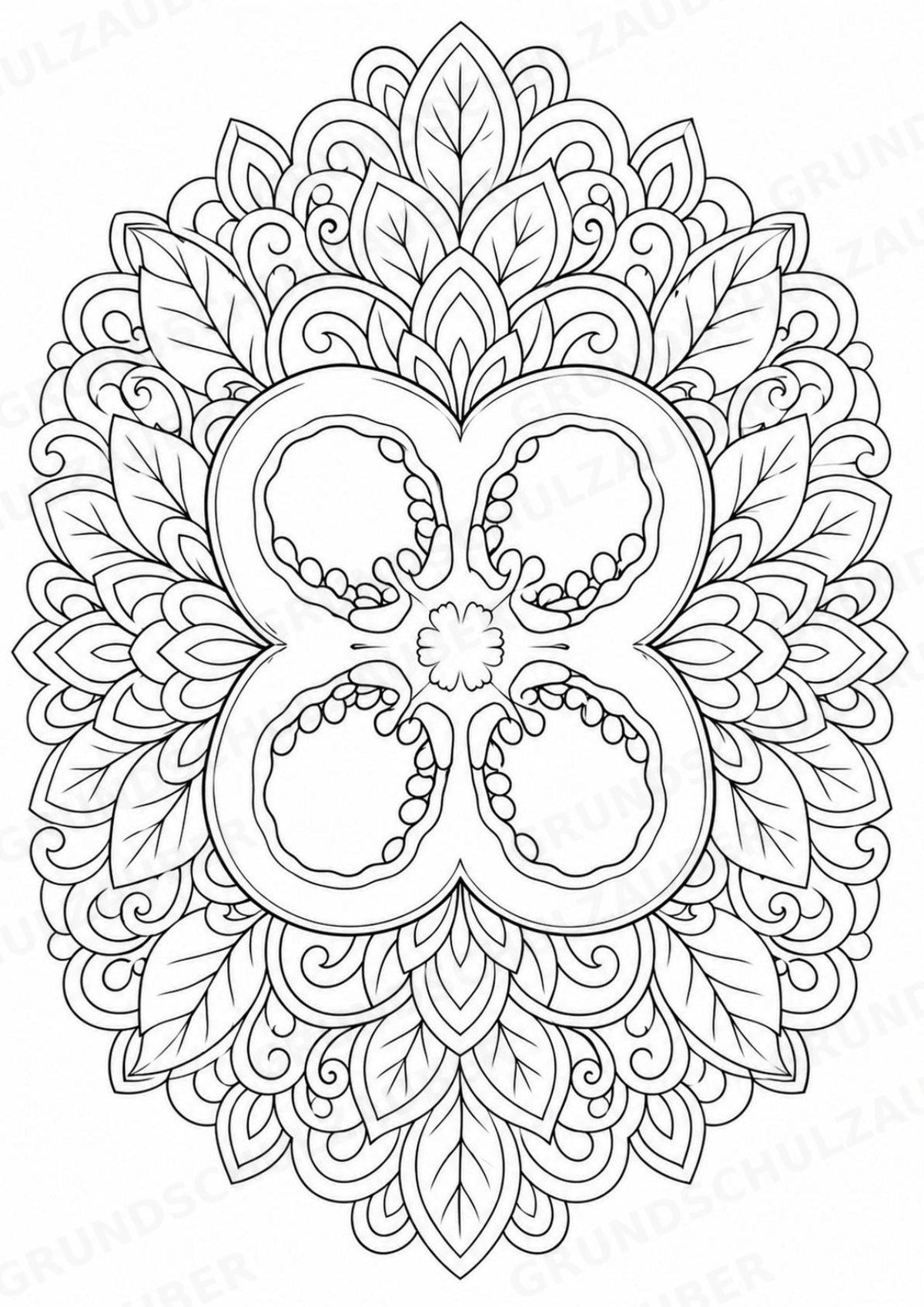 Paprika Mandalas Ausmalbilder – Gemüse – 15 Malvorlagen – Materialseite 14