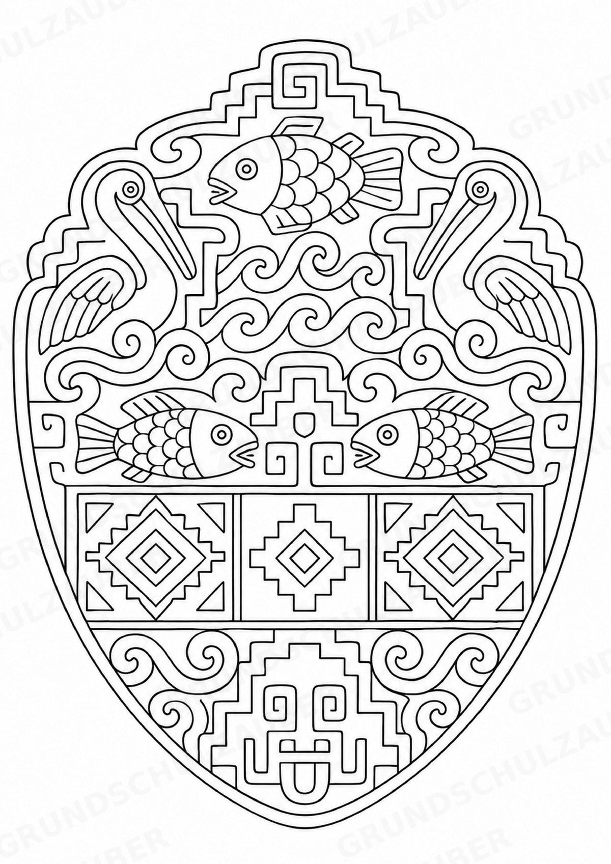 Peru Mandalas Ausmalbilder – Länder und Kulturen – 15 Malvorlagen – Materialseite 15