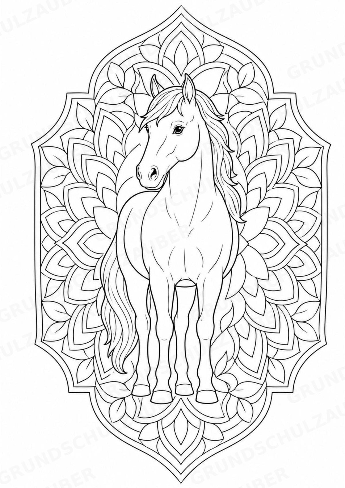 Pferd Mandalas Ausmalbilder – Tiere – 15 Malvorlagen – Materialseite 5