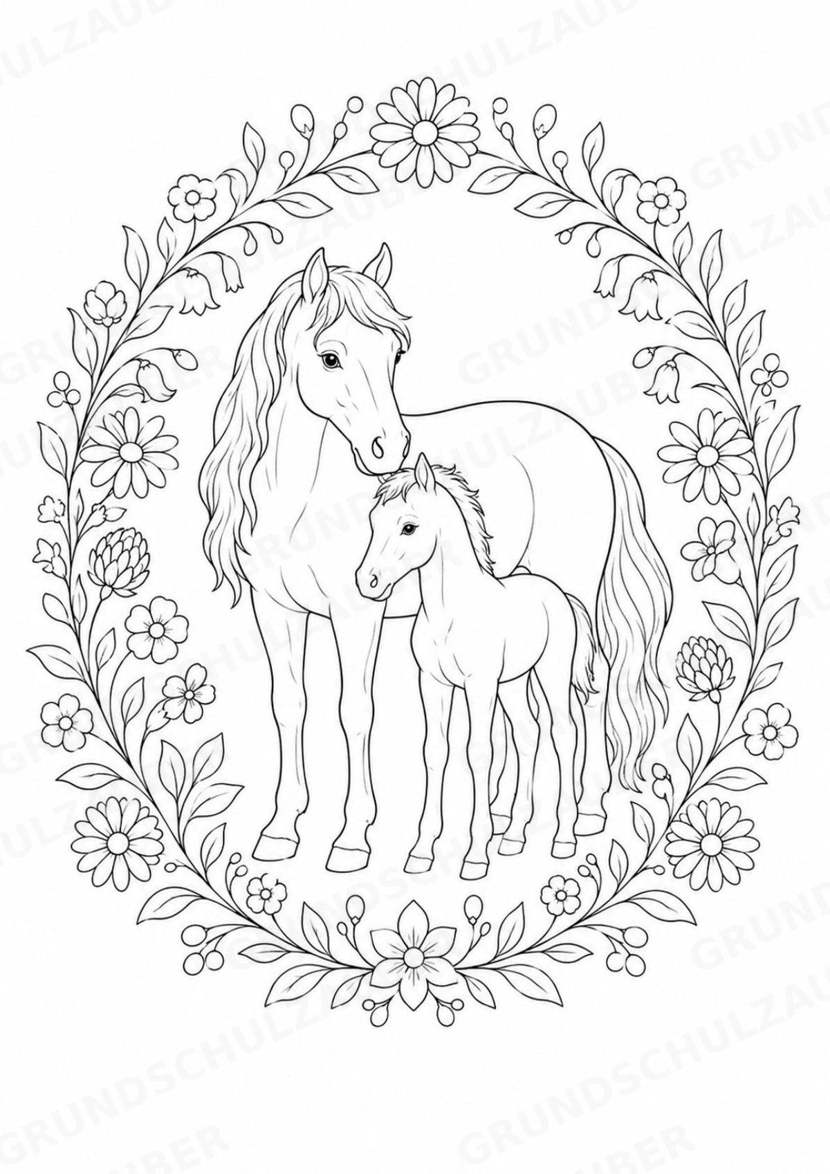 Pferd Mandalas Ausmalbilder – Tiere – 15 Malvorlagen – Materialseite 9