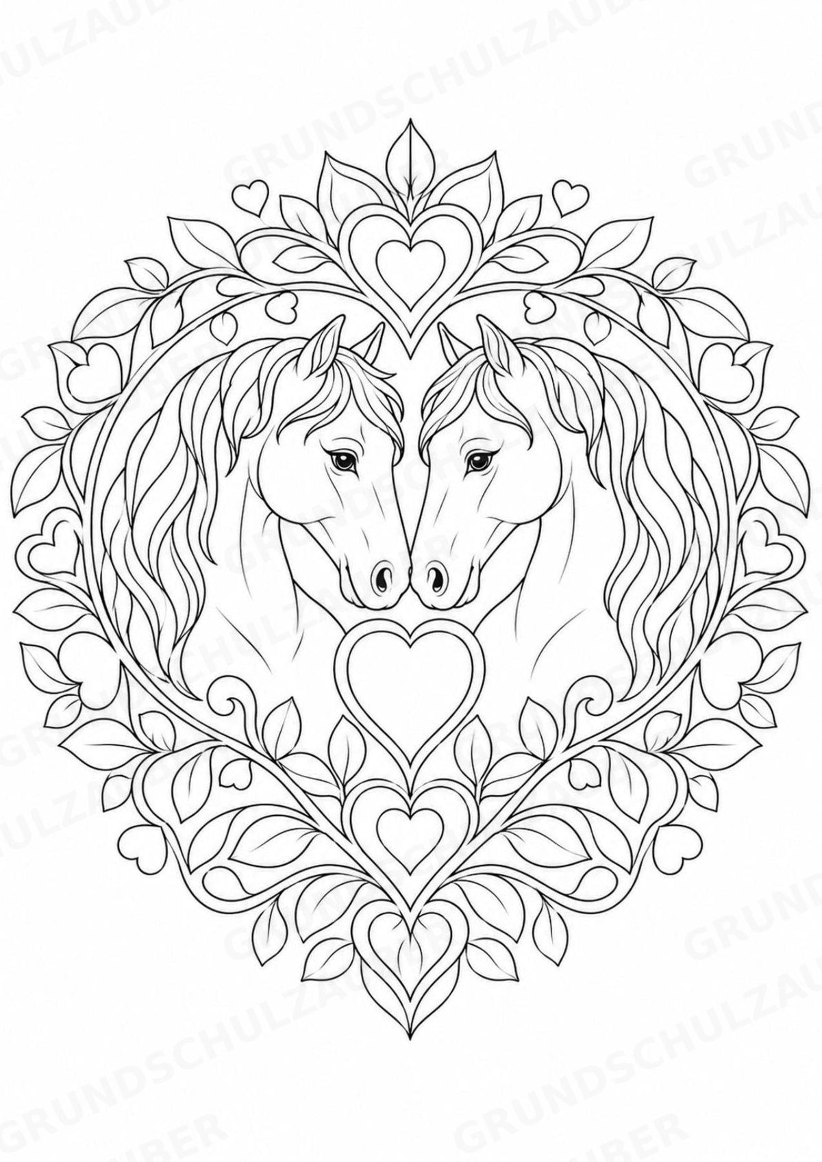 Pferd Mandalas Ausmalbilder – Tiere – 15 Malvorlagen – Materialseite 14