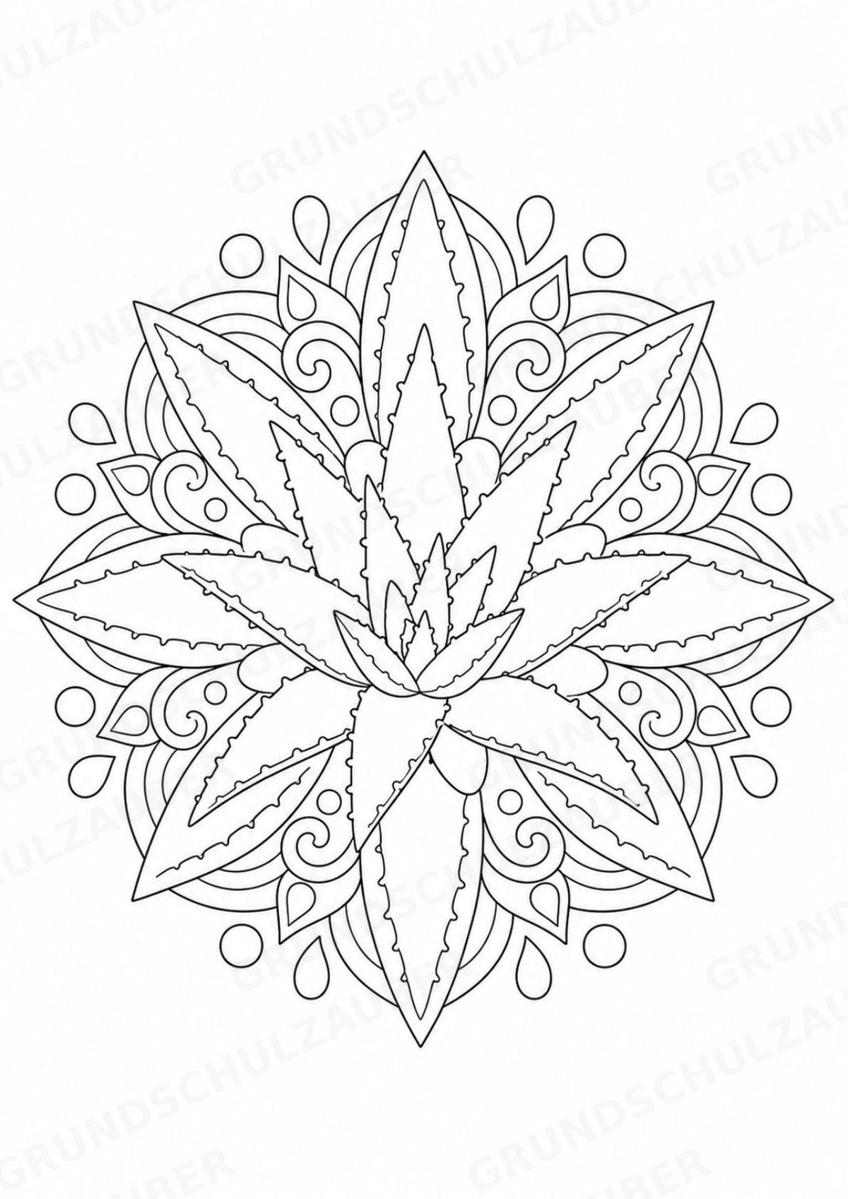 Pflanzen Mandalas Ausmalbilder – Natur und Pflanzen – 15 Malvorlagen – Materialseite 5