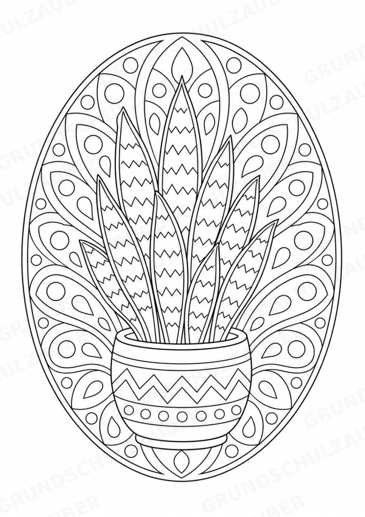 Pflanzen Mandalas Ausmalbilder – Natur und Pflanzen – 15 Malvorlagen – Materialseite 6