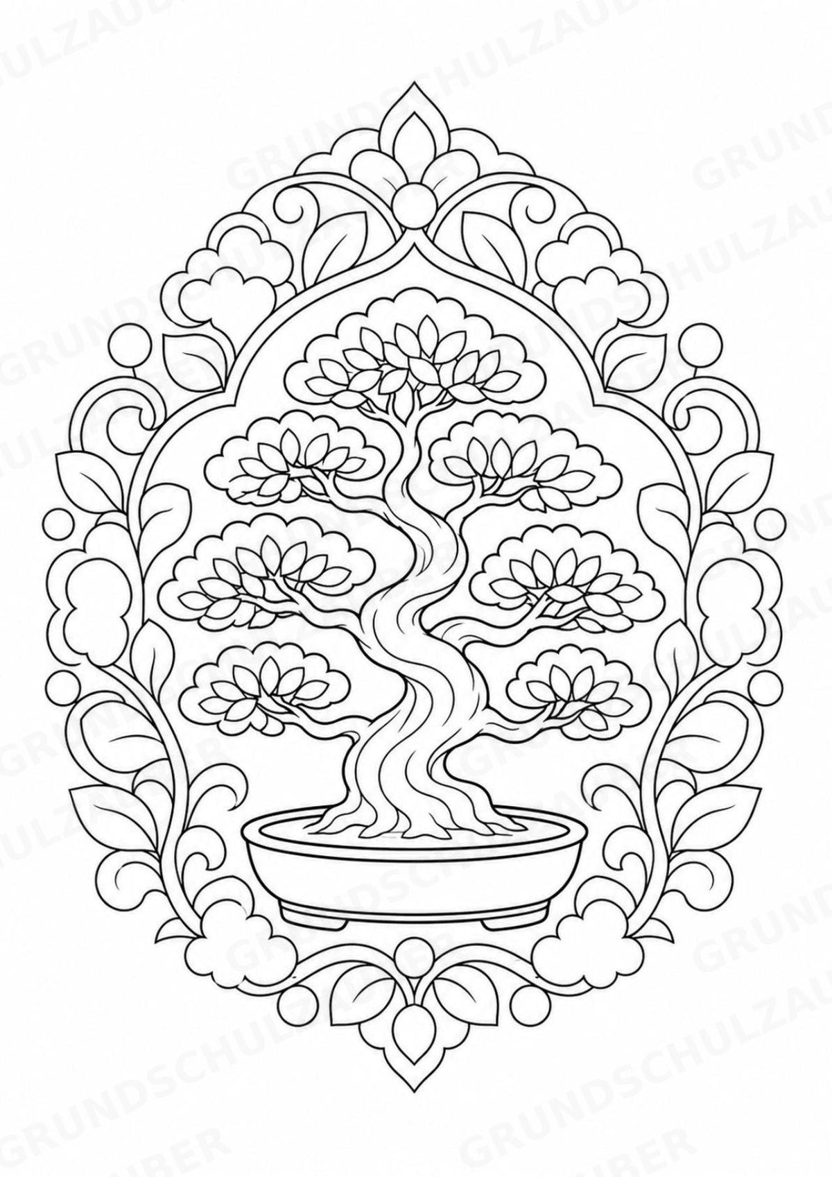 Pflanzen Mandalas Ausmalbilder – Natur und Pflanzen – 15 Malvorlagen – Materialseite 9