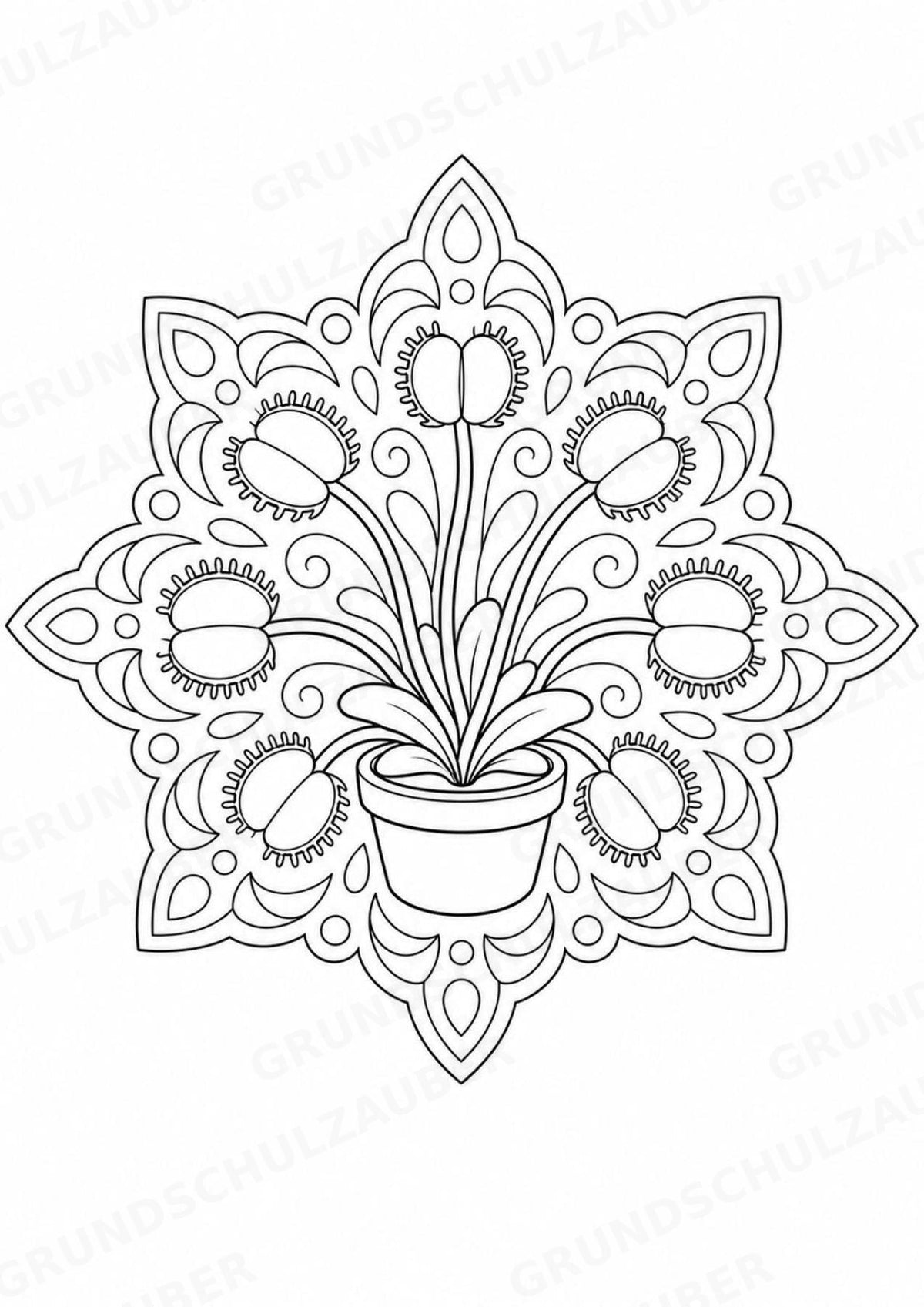 Pflanzen Mandalas Ausmalbilder – Natur und Pflanzen – 15 Malvorlagen – Materialseite 13