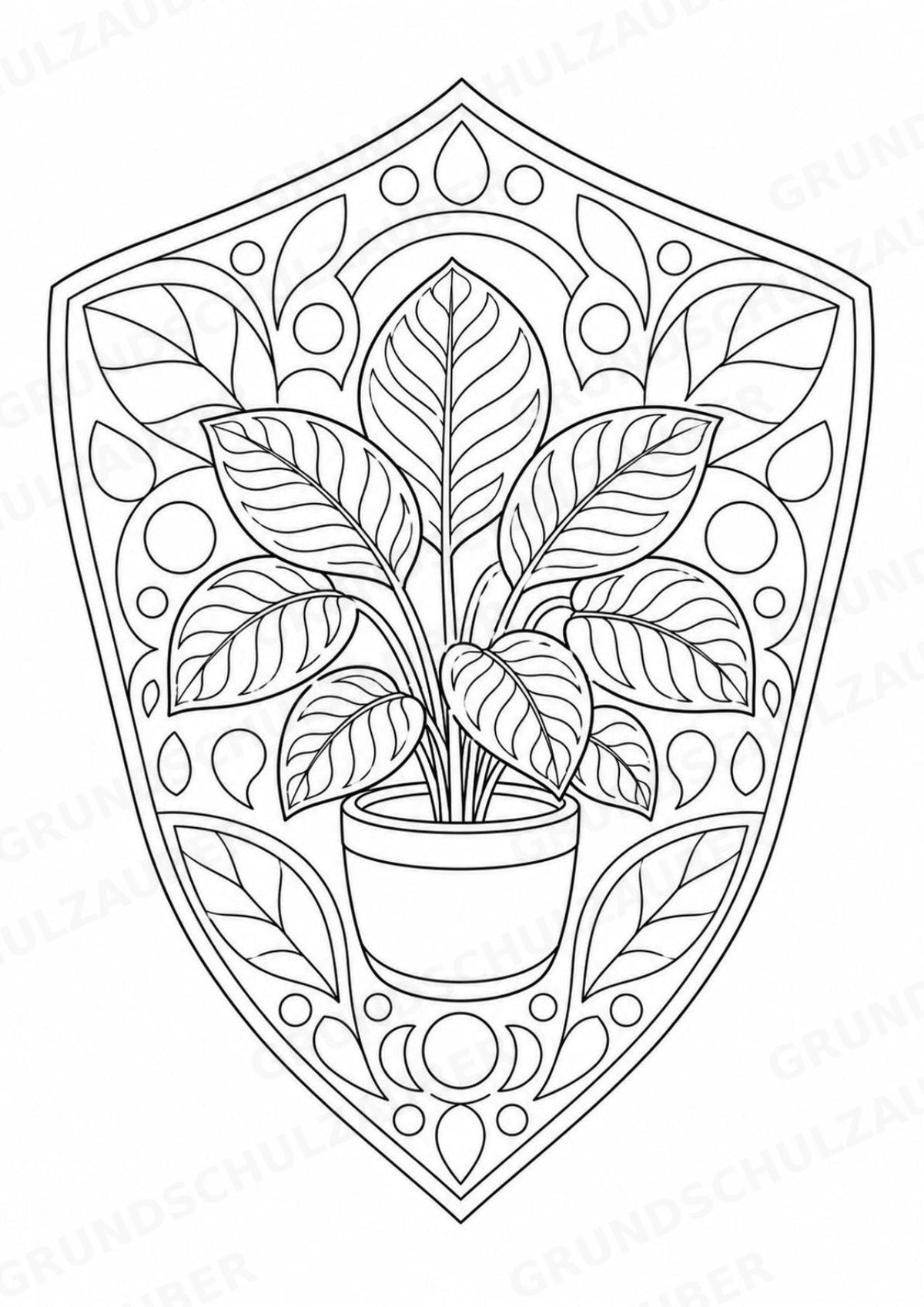Pflanzen Mandalas Ausmalbilder – Natur und Pflanzen – 15 Malvorlagen – Materialseite 15