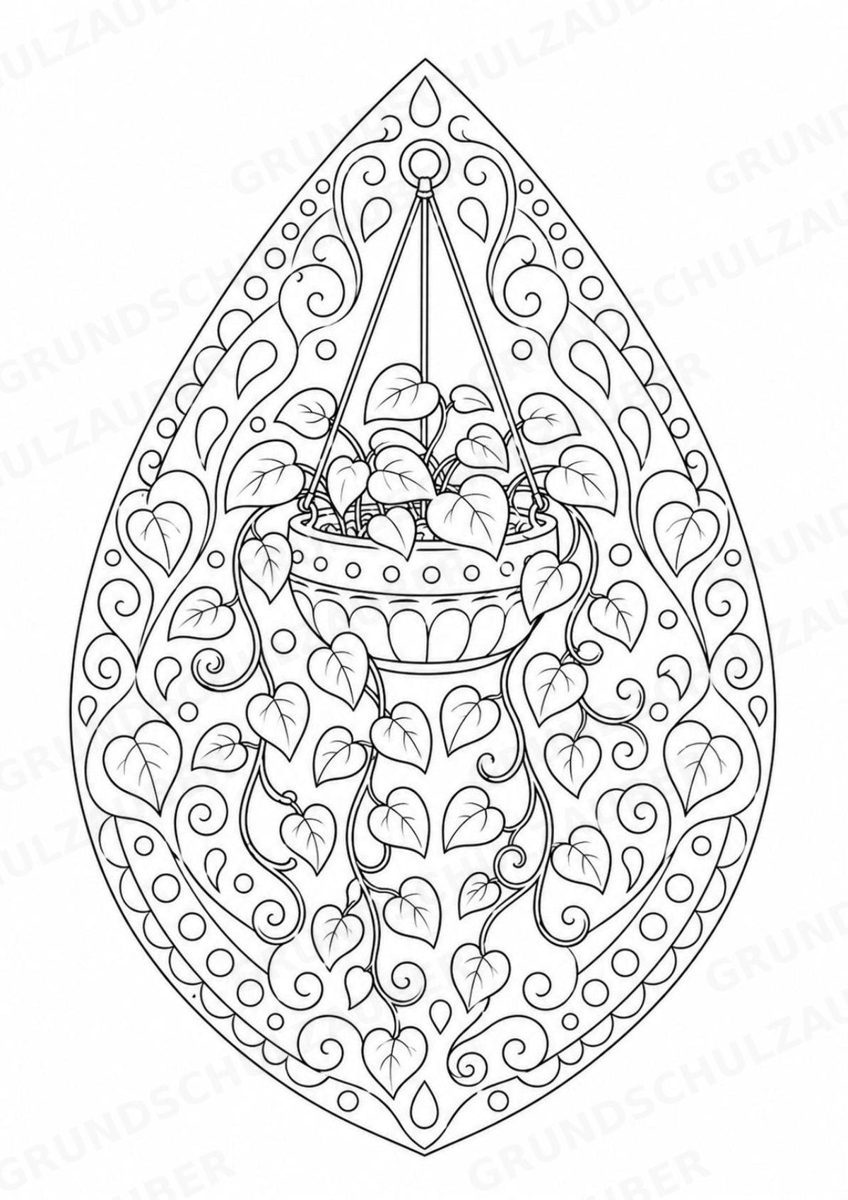 Pflanzen Mandalas Ausmalbilder – Natur und Pflanzen – 15 Malvorlagen – Materialseite 16