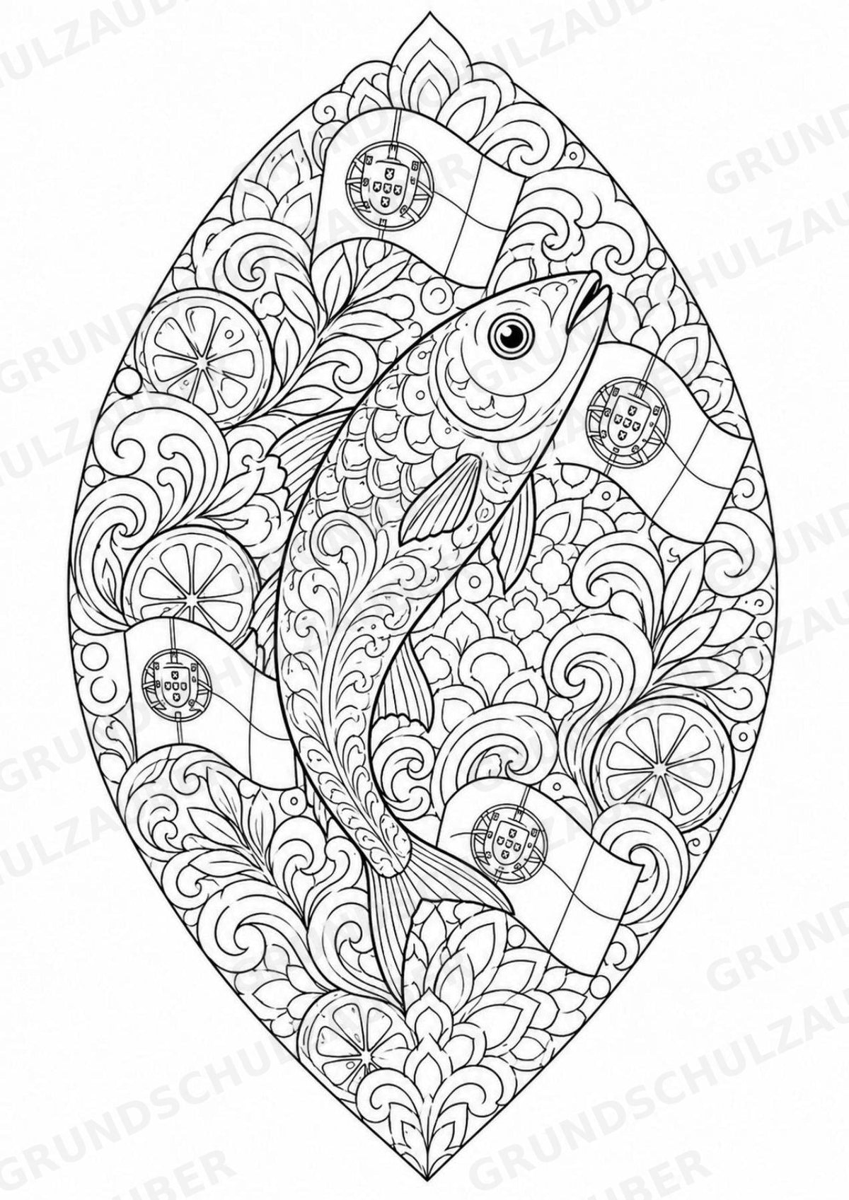 Portugal Mandalas Ausmalbilder – Länder und Kulturen – 15 Malvorlagen – Materialseite 7
