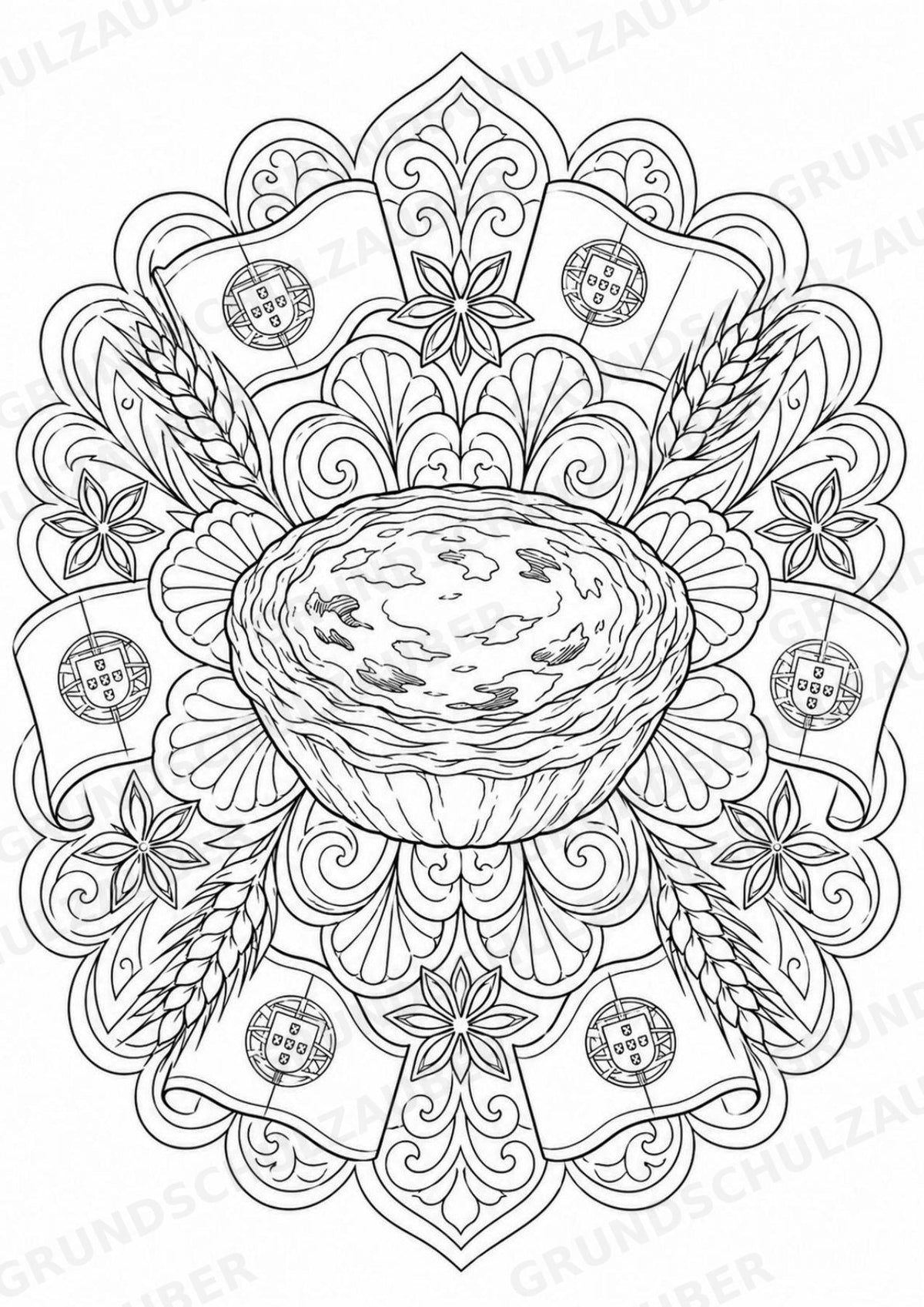 Portugal Mandalas Ausmalbilder – Länder und Kulturen – 15 Malvorlagen – Materialseite 8
