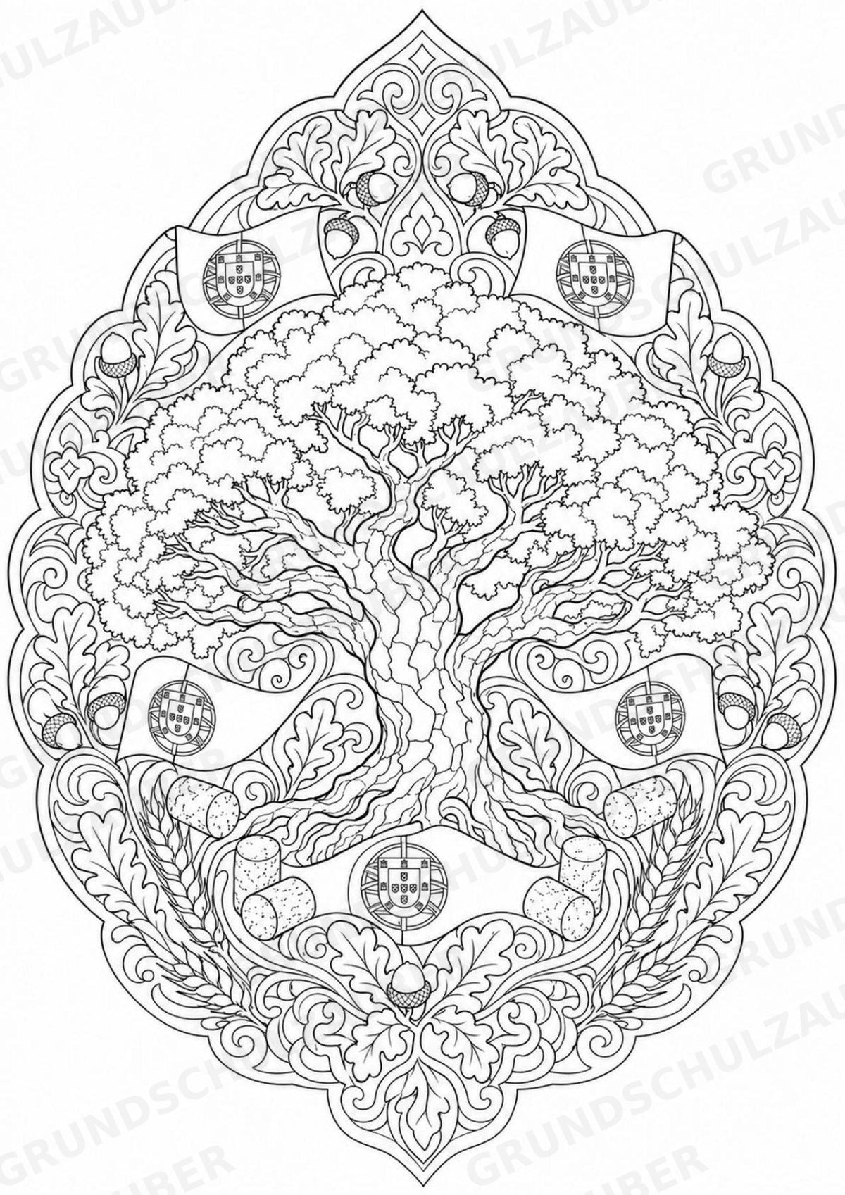 Portugal Mandalas Ausmalbilder – Länder und Kulturen – 15 Malvorlagen – Materialseite 11
