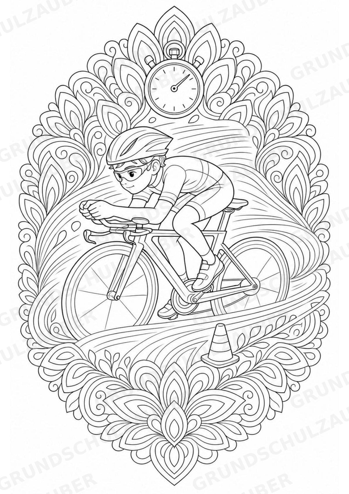 Radsport Mandalas Ausmalbilder – Sport – 15 Malvorlagen – Materialseite 6