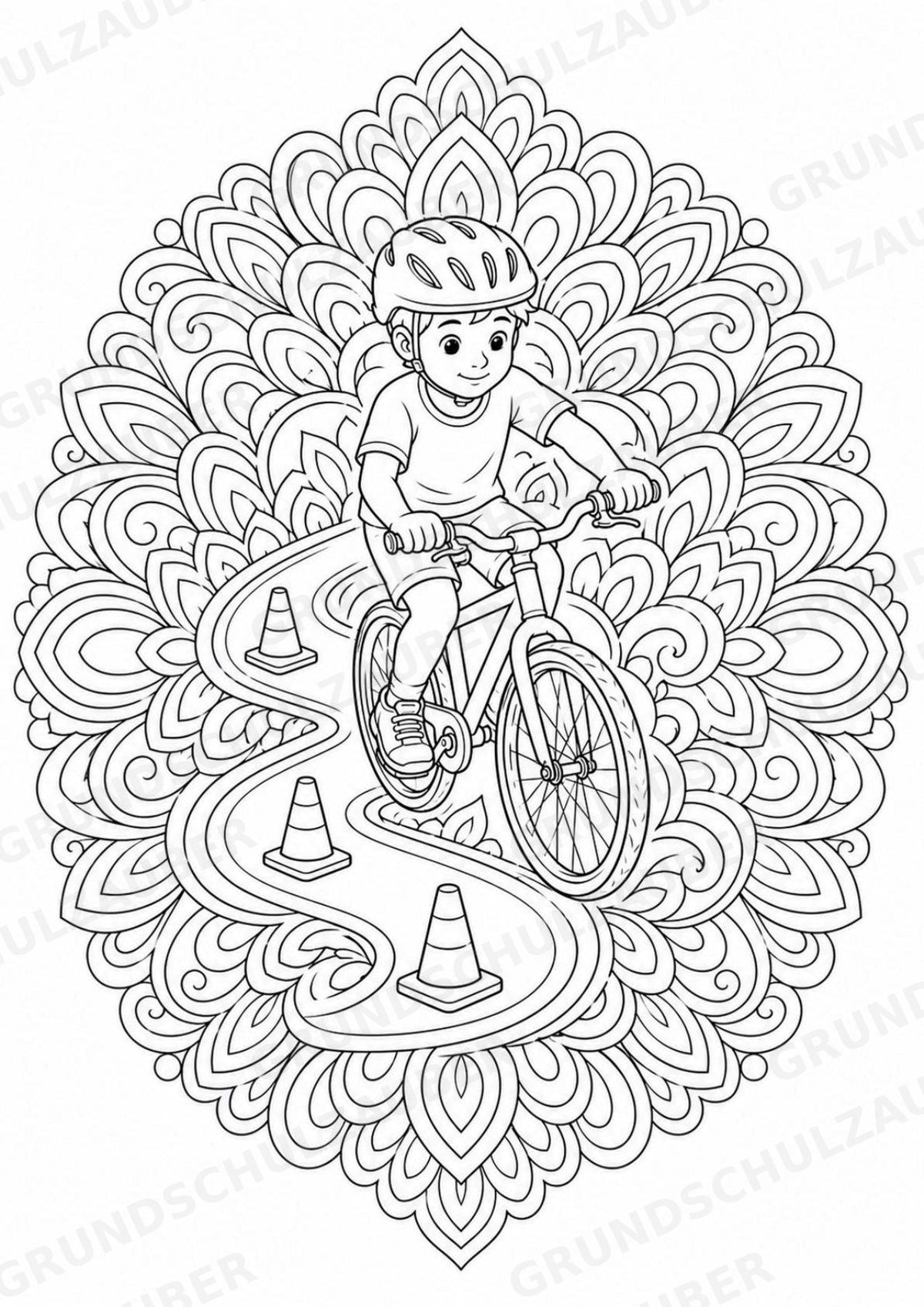 Radsport Mandalas Ausmalbilder – Sport – 15 Malvorlagen – Materialseite 9