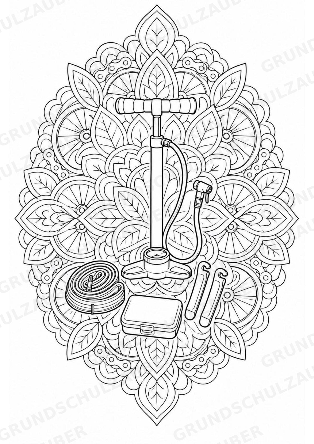 Radsport Mandalas Ausmalbilder – Sport – 15 Malvorlagen – Materialseite 15