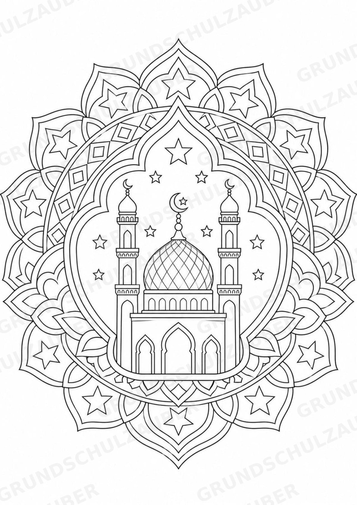 Ramadan Mandalas Ausmalbilder – Religion – 15 Malvorlagen – Materialseite 4