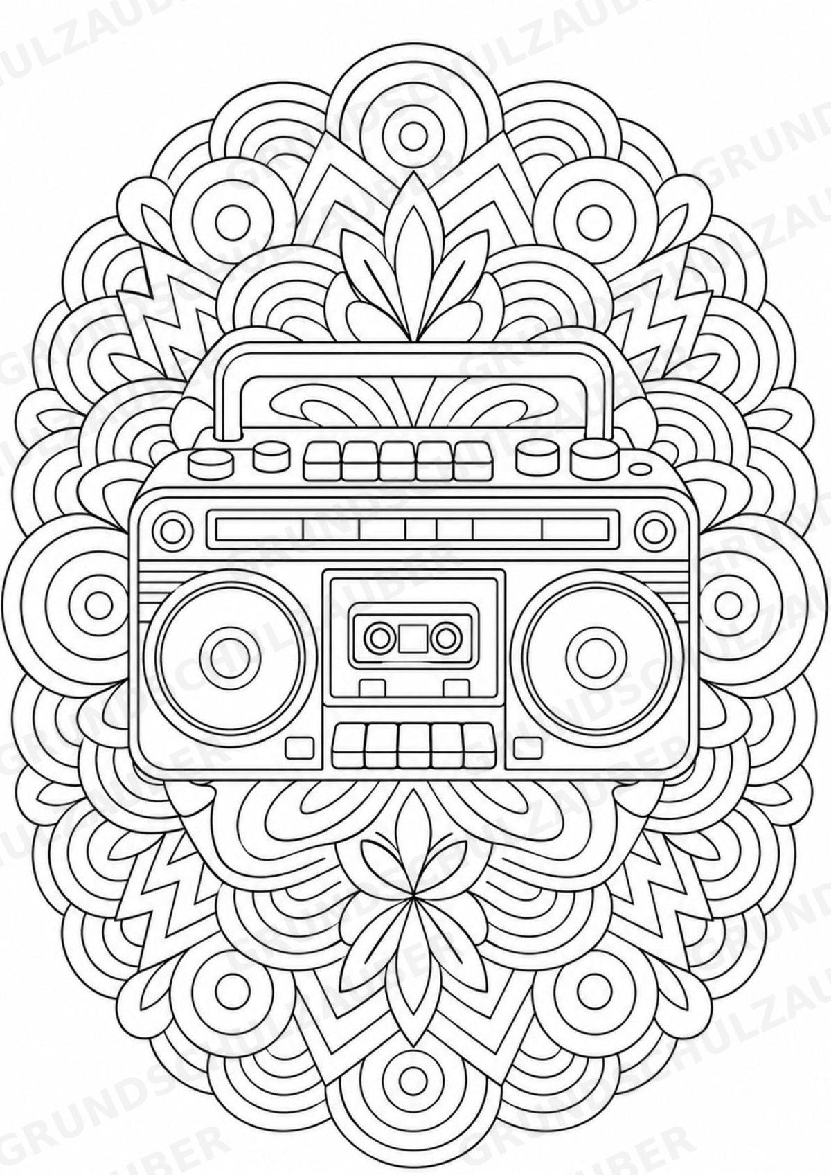 Reggae Mandalas Ausmalbilder – Musik – 15 Malvorlagen – Materialseite 12