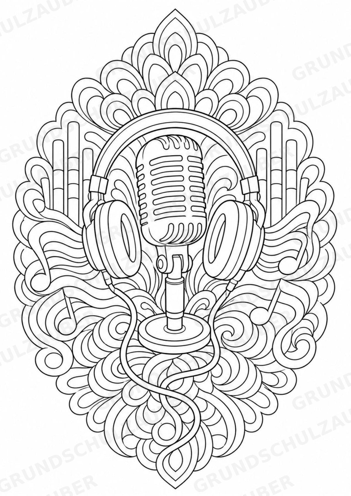Reggae Mandalas Ausmalbilder – Musik – 15 Malvorlagen – Materialseite 14