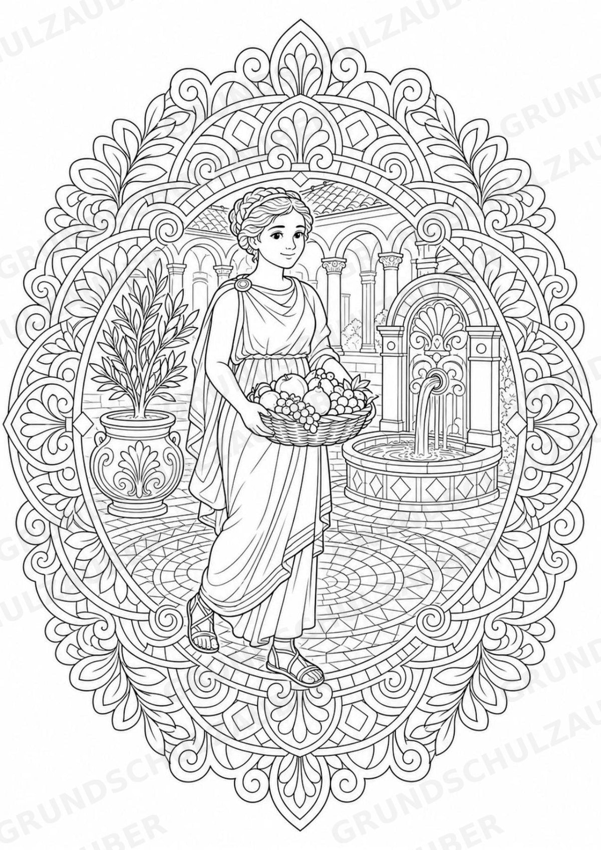 Römisches Reich Mandalas Ausmalbilder – Geschichte und Kulturen – 15 Malvorlagen – Materialseite 5