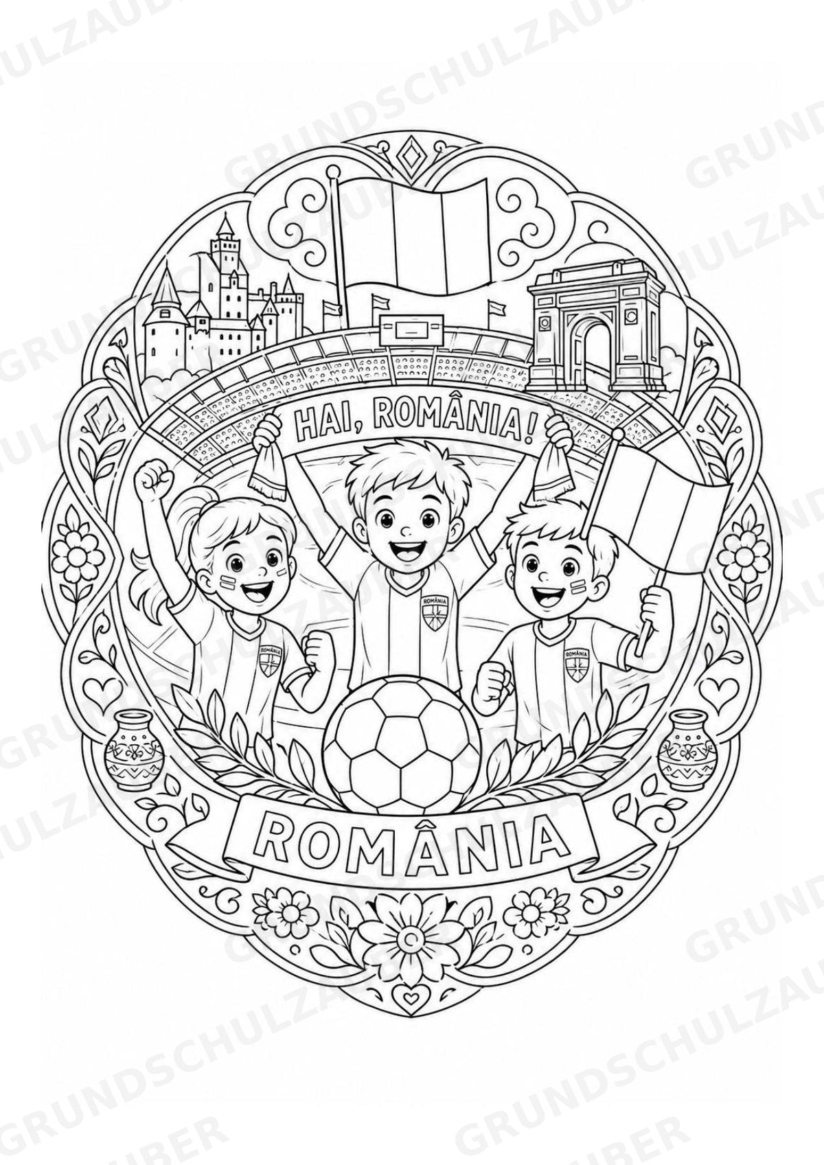 Rumänien Mandalas Ausmalbilder – Länder und Kulturen – 15 Malvorlagen – Materialseite 13