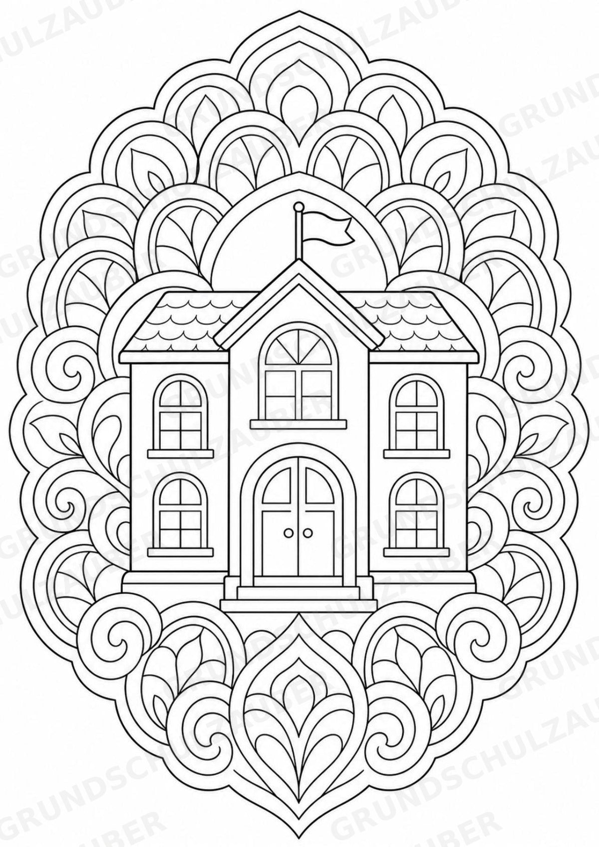 Schulstart Mandalas Ausmalbilder – Schulbeginn – 15 Malvorlagen – Materialseite 8
