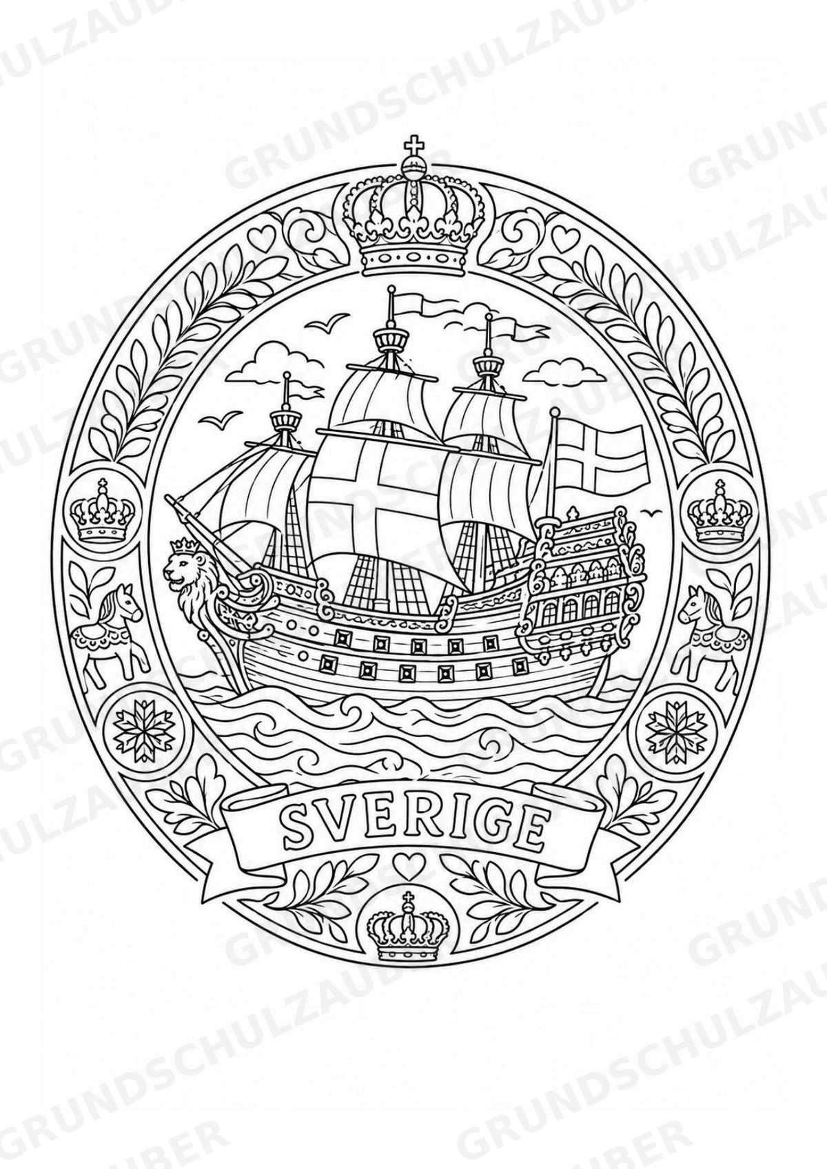 Schweden Mandalas Ausmalbilder – Länder und Kulturen – 15 Malvorlagen – Materialseite 5