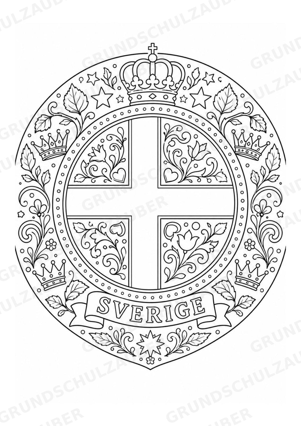Schweden Mandalas Ausmalbilder – Länder und Kulturen – 15 Malvorlagen – Materialseite 15