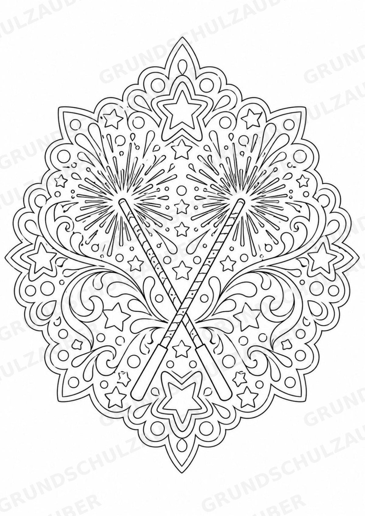Silvester Mandalas Ausmalbilder – Feste und Feiertage – 15 Malvorlagen – Materialseite 9