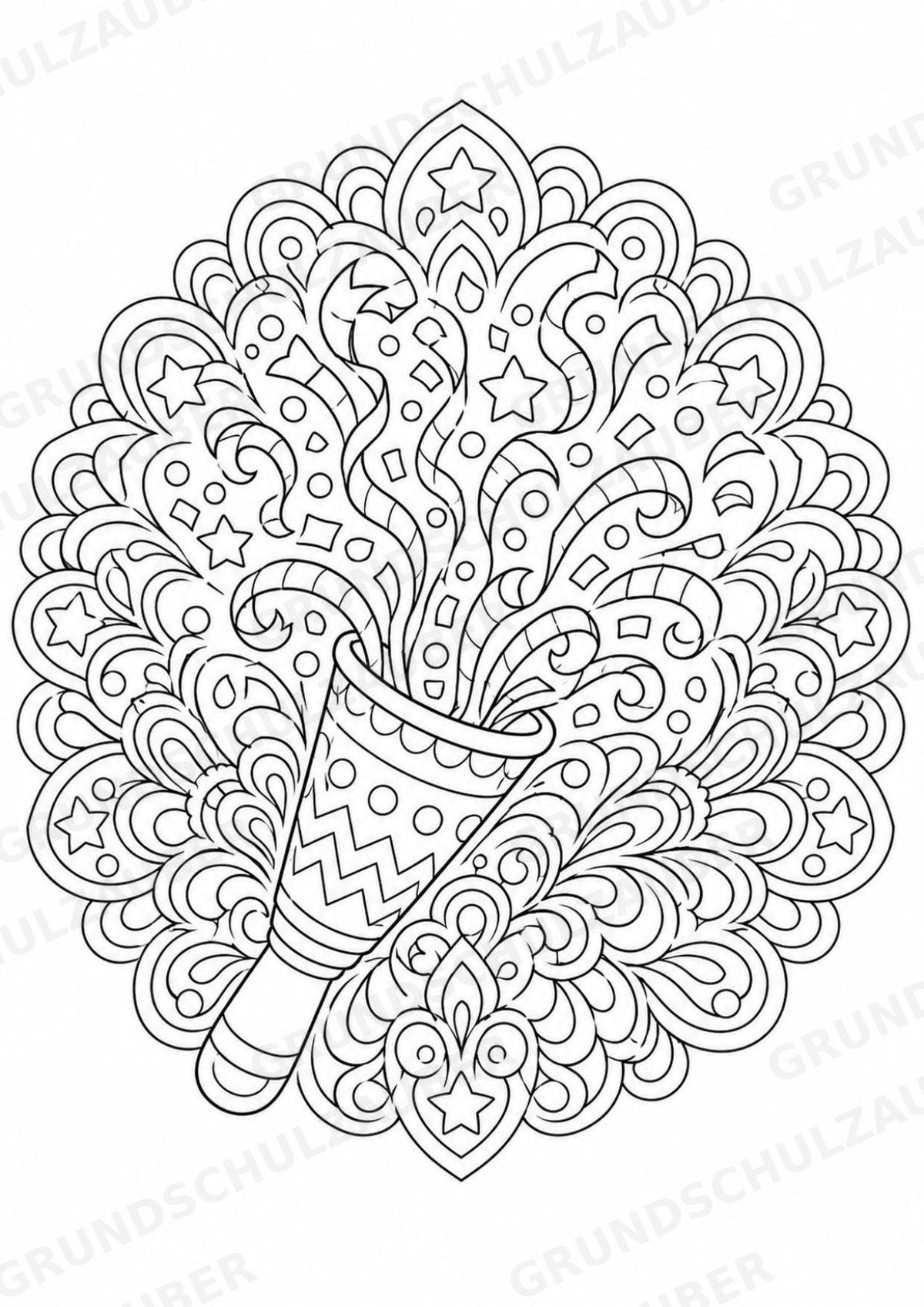 Silvester Mandalas Ausmalbilder – Feste und Feiertage – 15 Malvorlagen – Materialseite 11