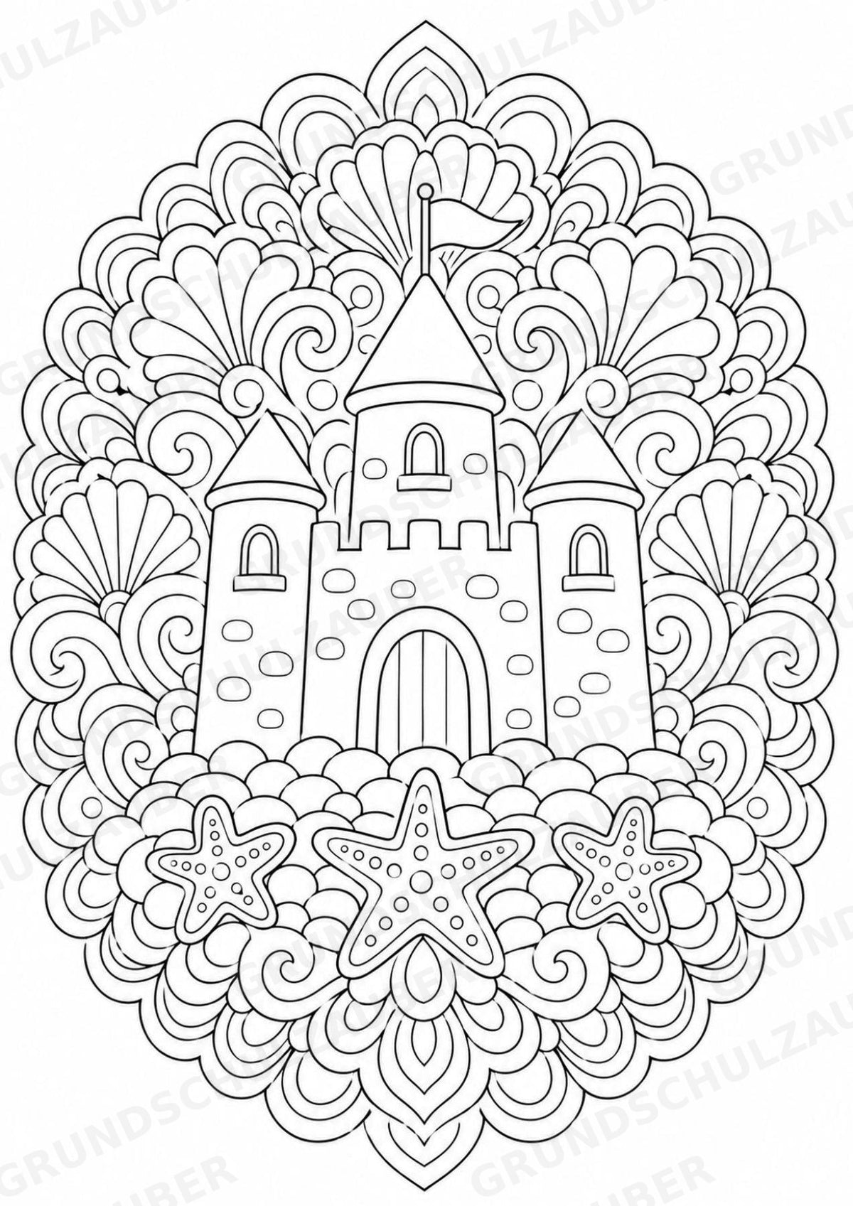 Sommer Mandalas Ausmalbilder – Wetter und Jahreszeiten – 15 Malvorlagen – Materialseite 4