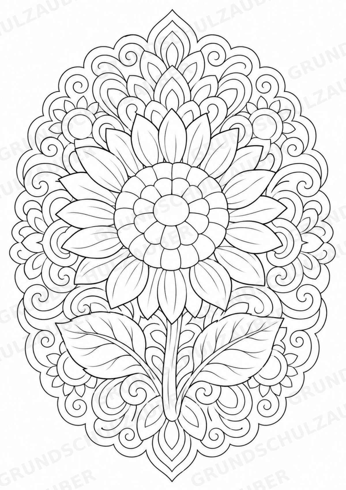 Sommer Mandalas Ausmalbilder – Wetter und Jahreszeiten – 15 Malvorlagen – Materialseite 10