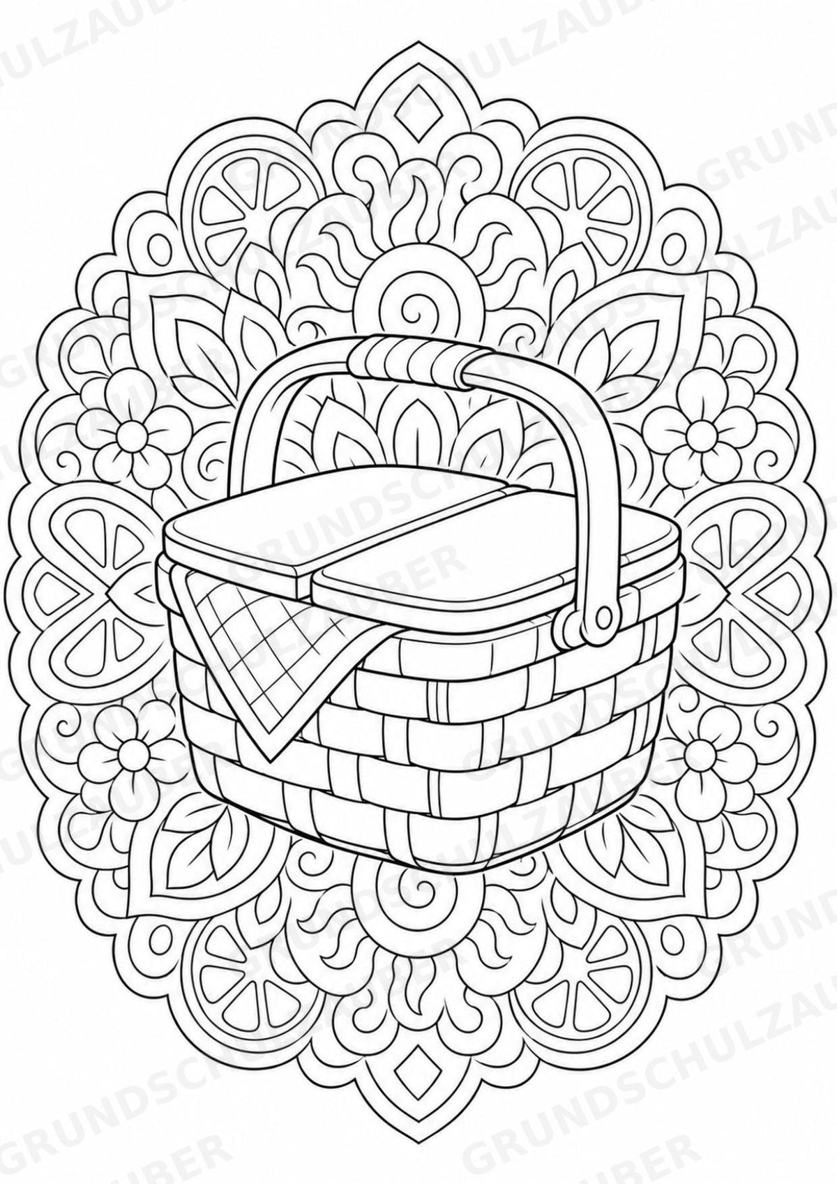 Sommer Mandalas Ausmalbilder – Wetter und Jahreszeiten – 15 Malvorlagen – Materialseite 13