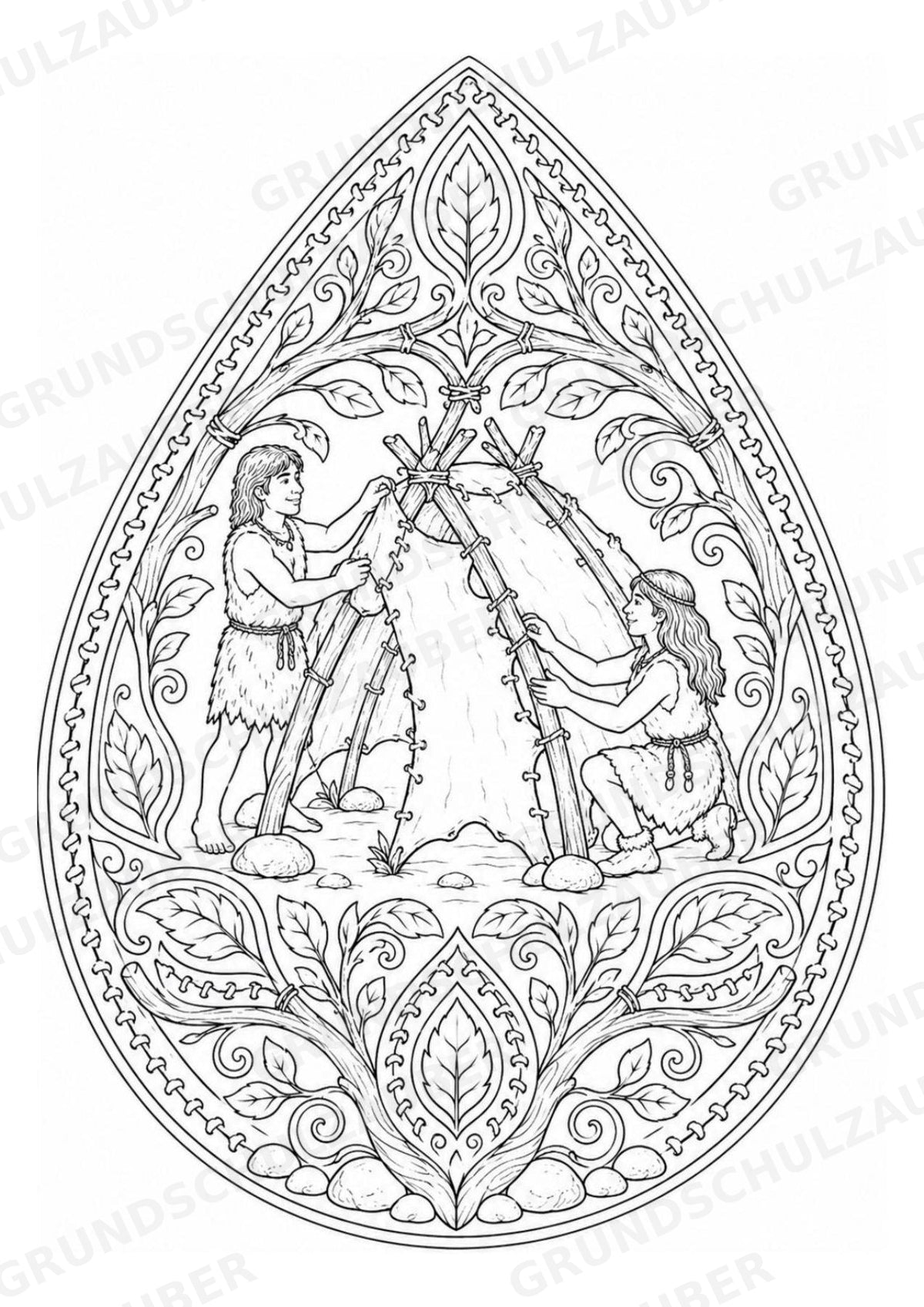Steinzeit Mandalas Ausmalbilder – Geschichte und Kulturen – 15 Malvorlagen – Materialseite 6