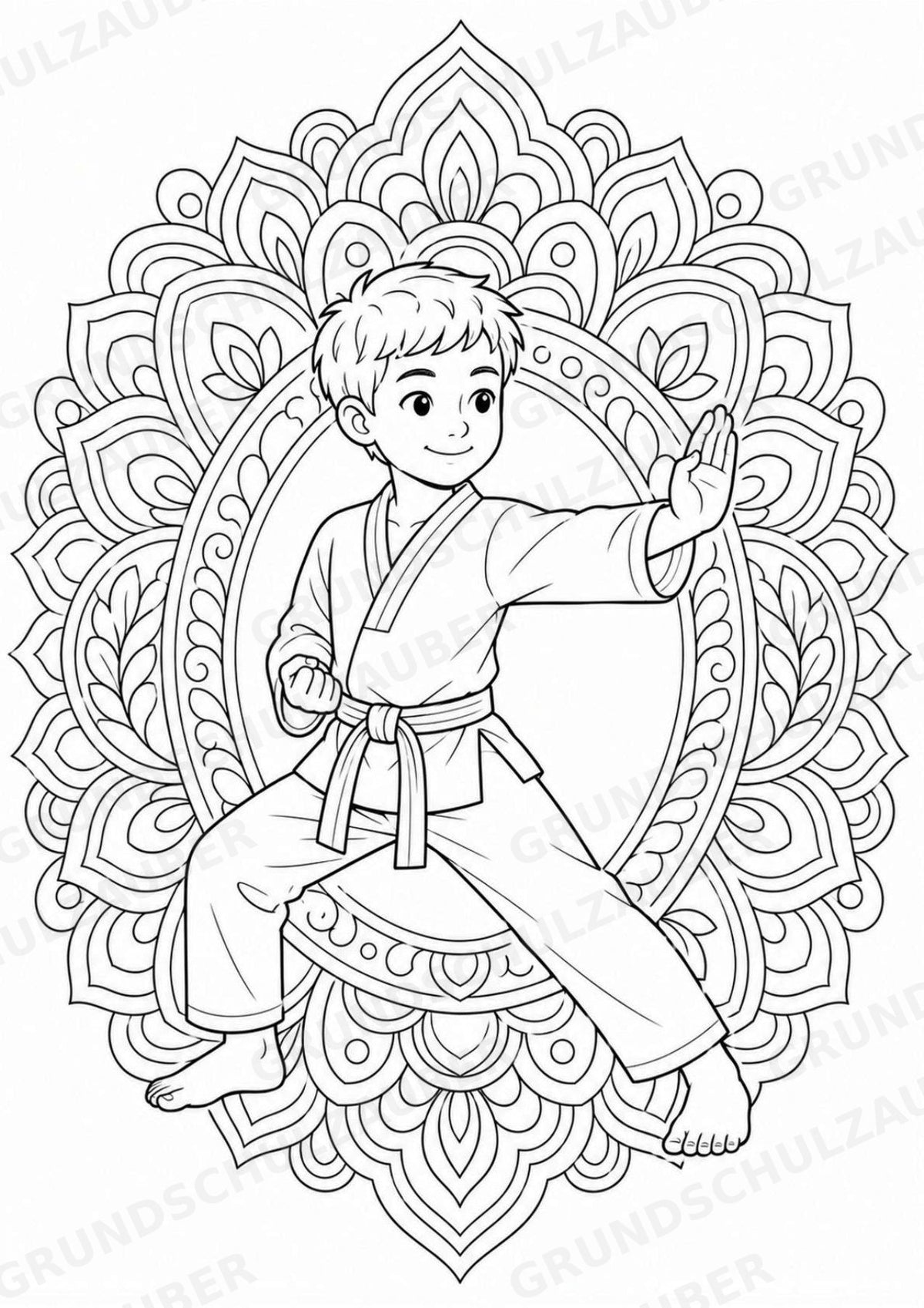 Taekwondo Mandalas Ausmalbilder – Sport – 15 Malvorlagen – Materialseite 9