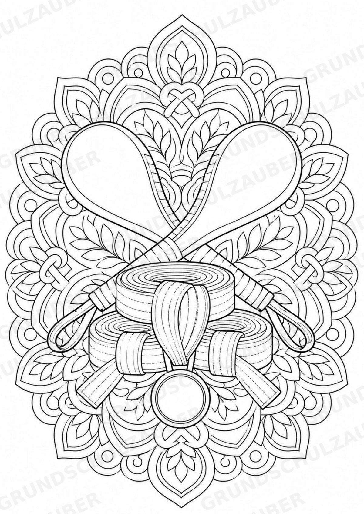 Taekwondo Mandalas Ausmalbilder – Sport – 15 Malvorlagen – Materialseite 15
