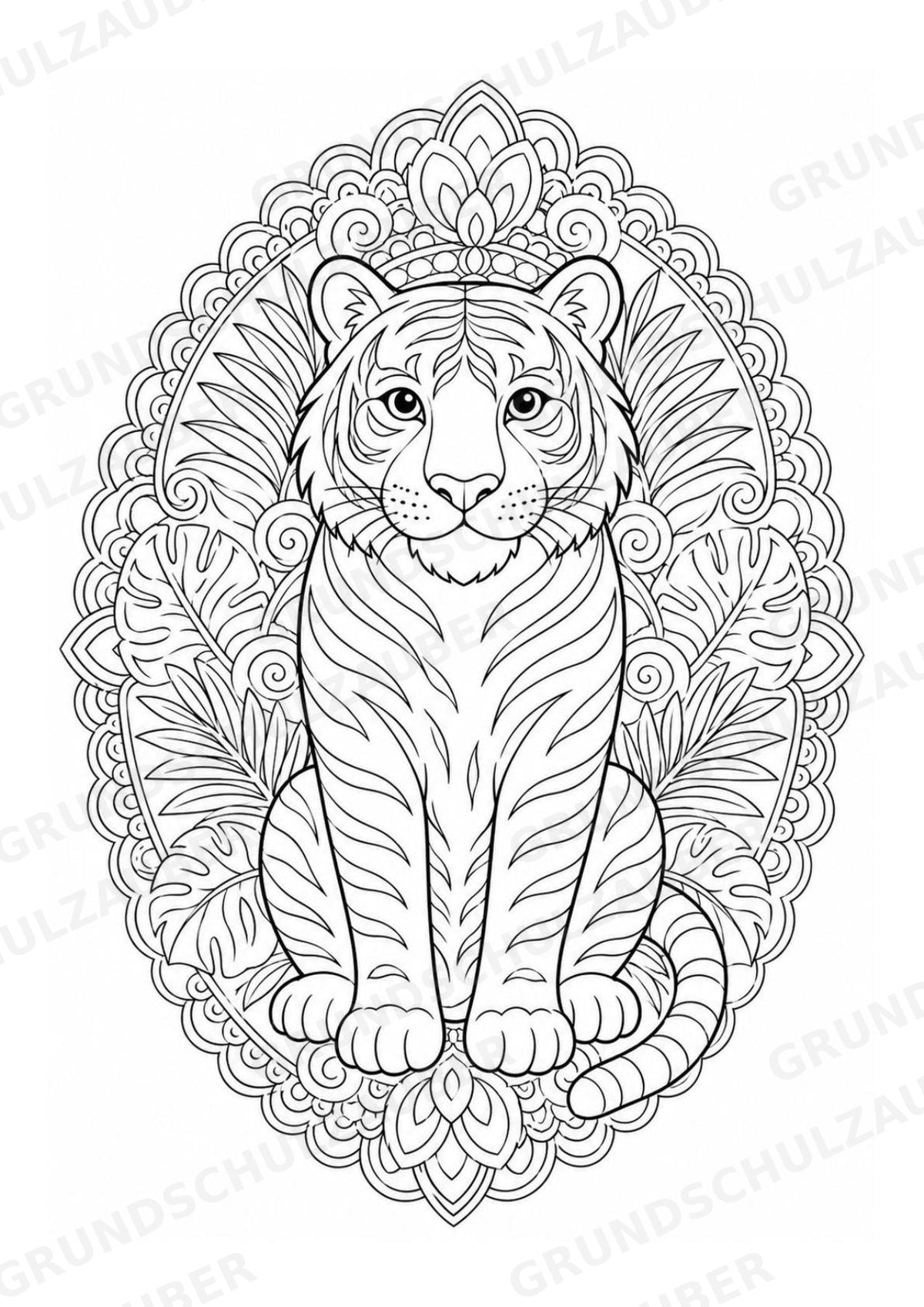Tiger Mandalas Ausmalbilder – Tiere – 15 Malvorlagen – Materialseite 3