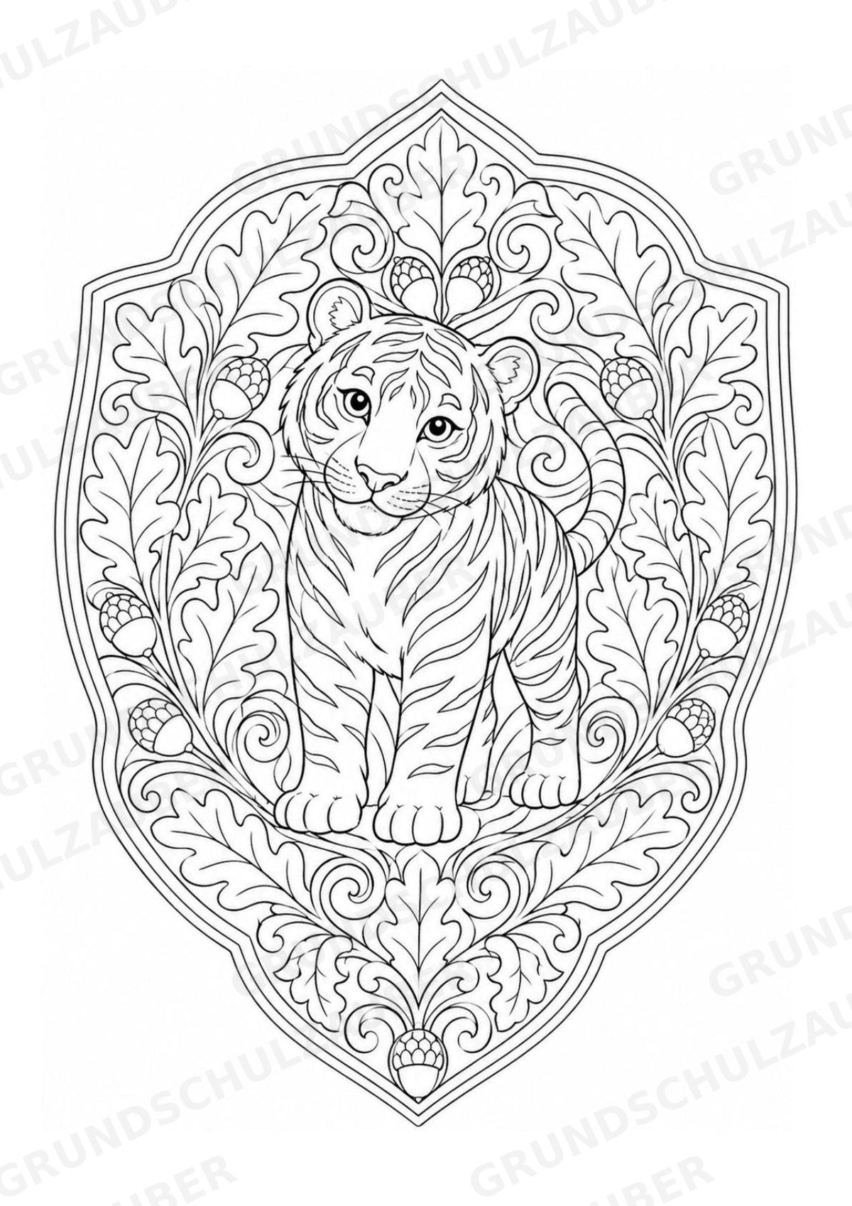 Tiger Mandalas Ausmalbilder – Tiere – 15 Malvorlagen – Materialseite 7
