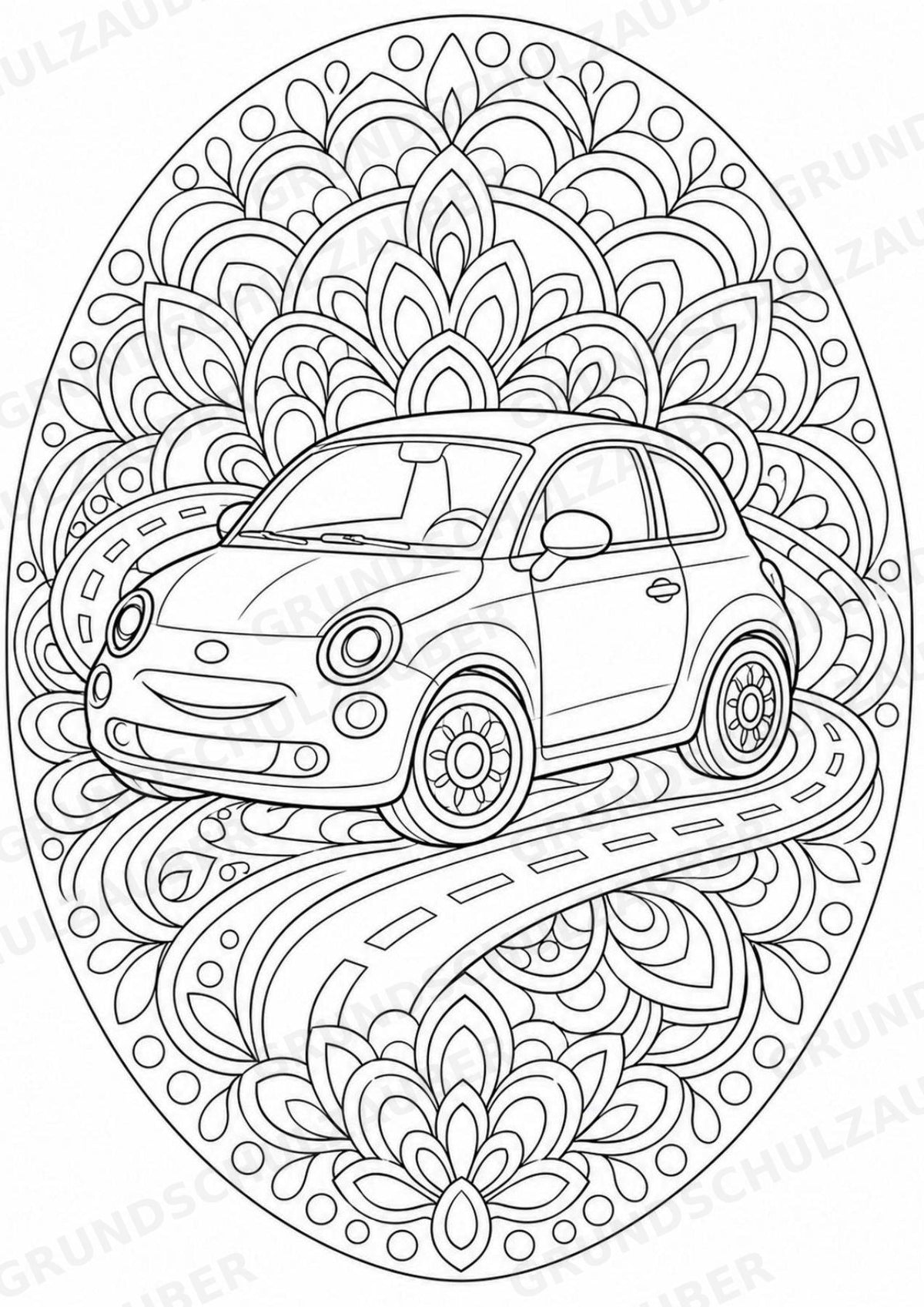 Transportmittel Mandalas Ausmalbilder – Sport – 15 Malvorlagen – Materialseite 2
