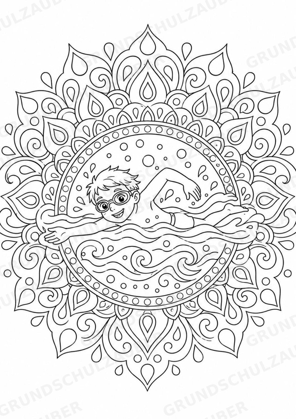 Triathlon Mandalas Ausmalbilder – Sport – 15 Malvorlagen – Materialseite 2