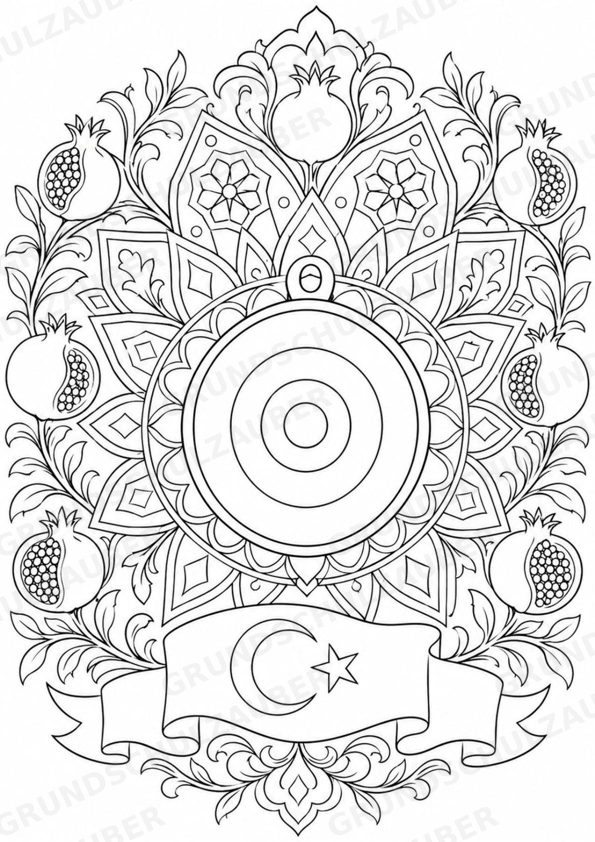 Türkei Mandalas Ausmalbilder – Länder und Kulturen – 15 Malvorlagen – Materialseite 14