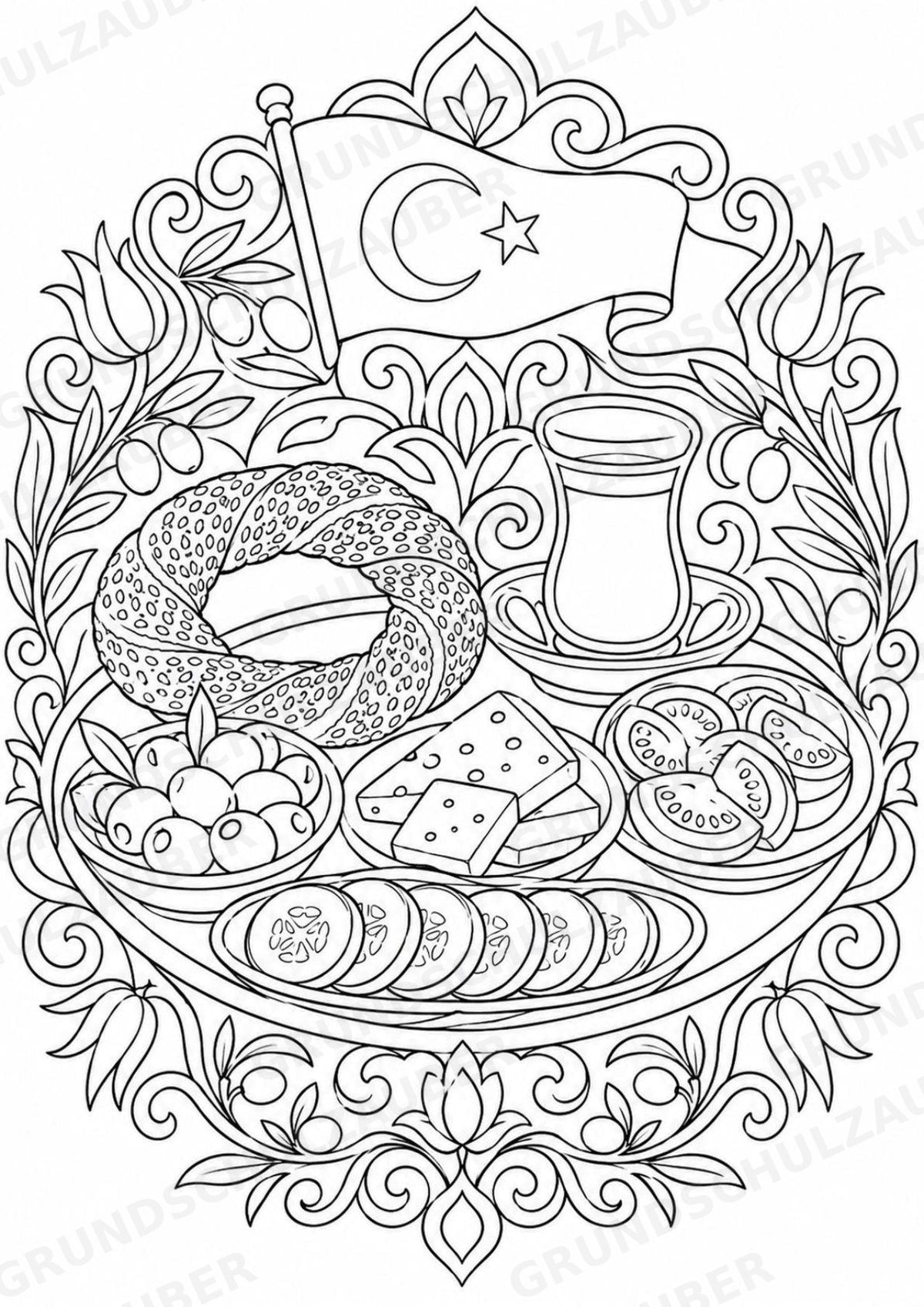 Türkei Mandalas Ausmalbilder – Länder und Kulturen – 15 Malvorlagen – Materialseite 16