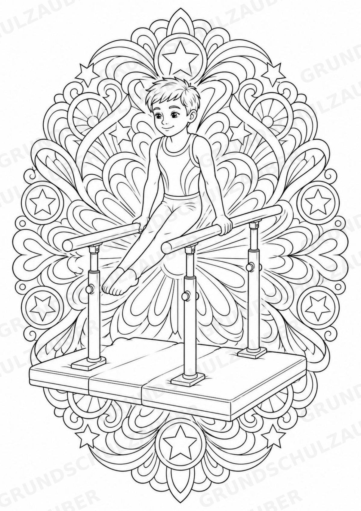 Turnen Mandalas Ausmalbilder – Sport – 15 Malvorlagen – Materialseite 8