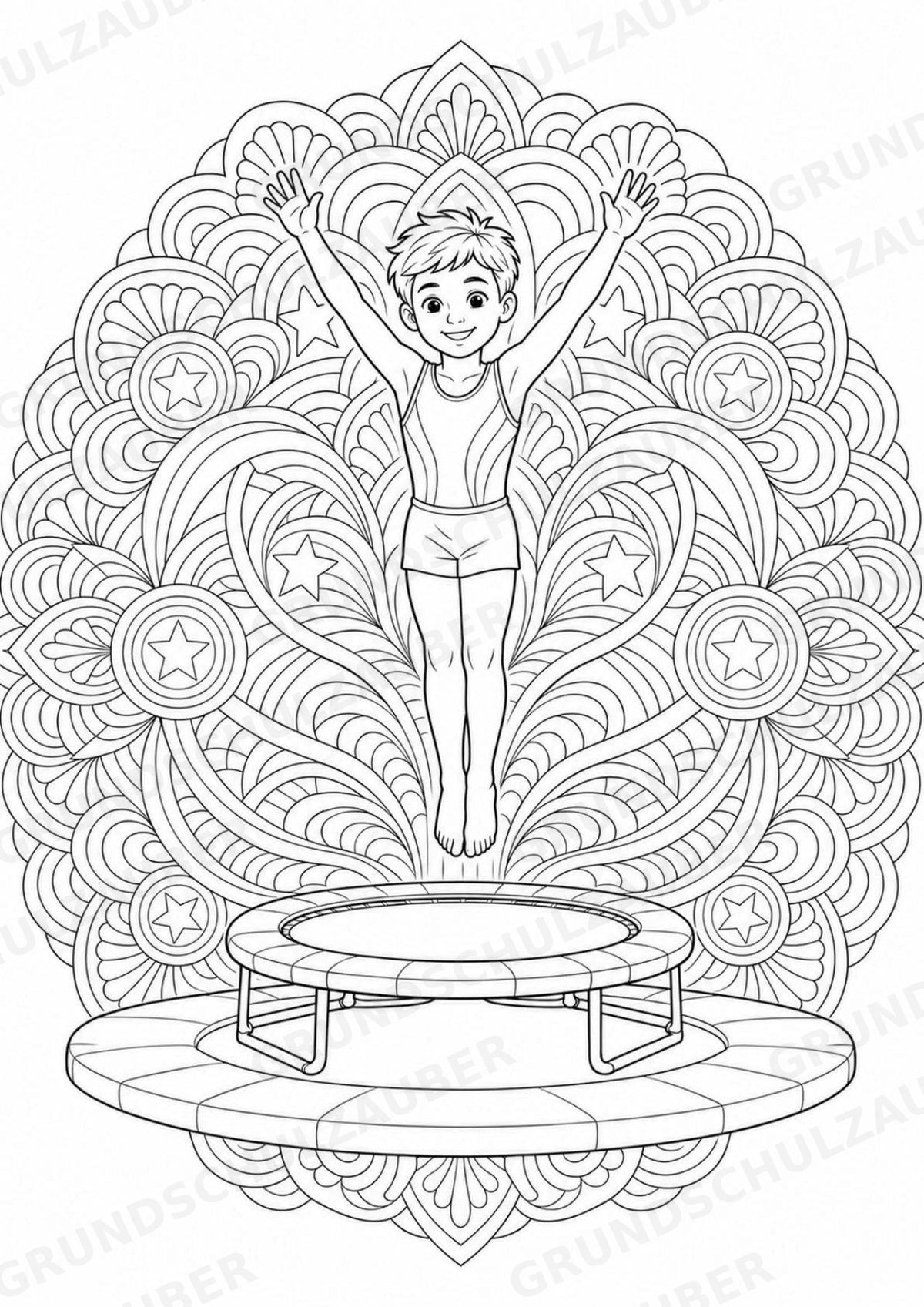 Turnen Mandalas Ausmalbilder – Sport – 15 Malvorlagen – Materialseite 11