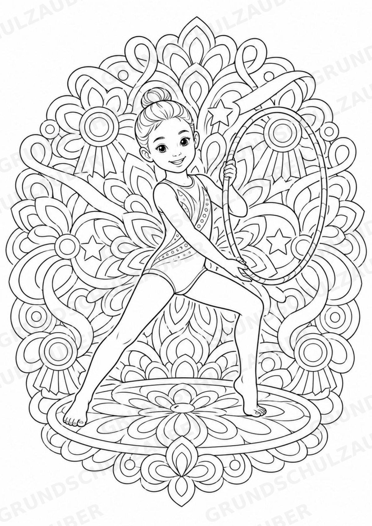 Turnen Mandalas Ausmalbilder – Sport – 15 Malvorlagen – Materialseite 13