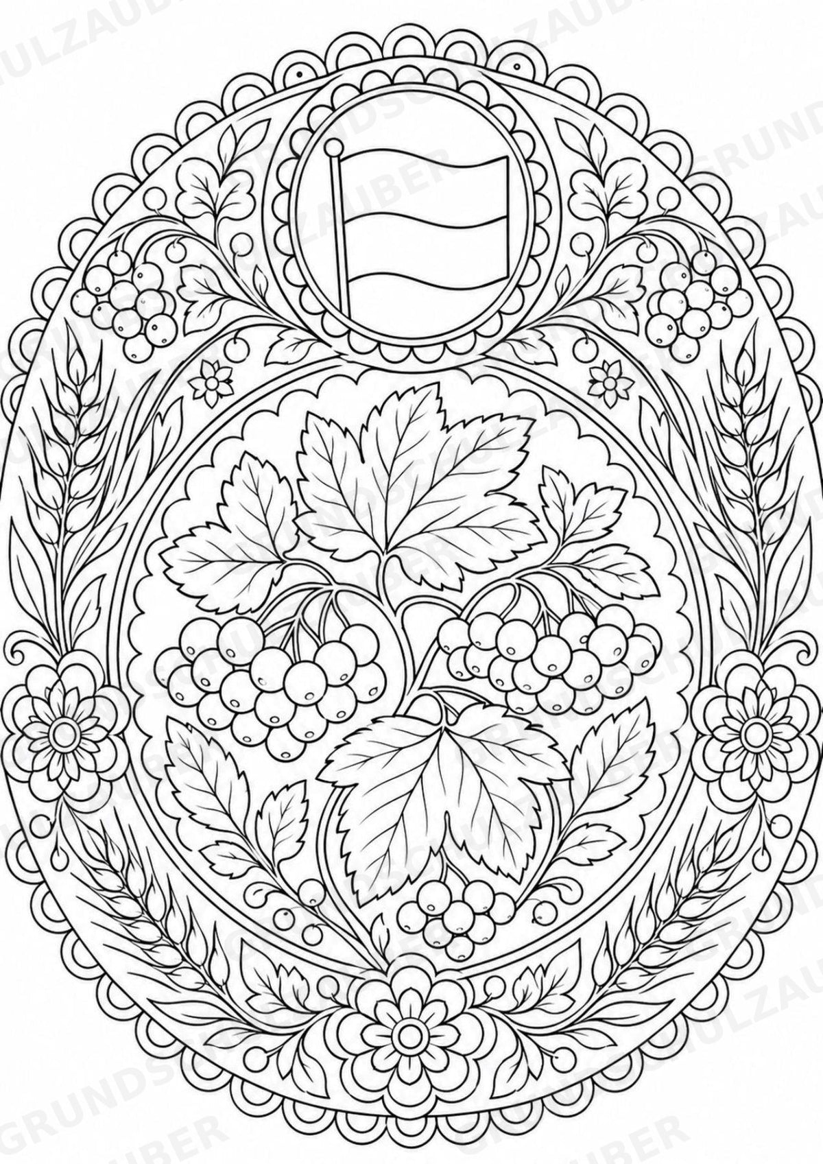 Ukraine Mandalas Ausmalbilder – Länder und Kulturen – 15 Malvorlagen – Materialseite 10