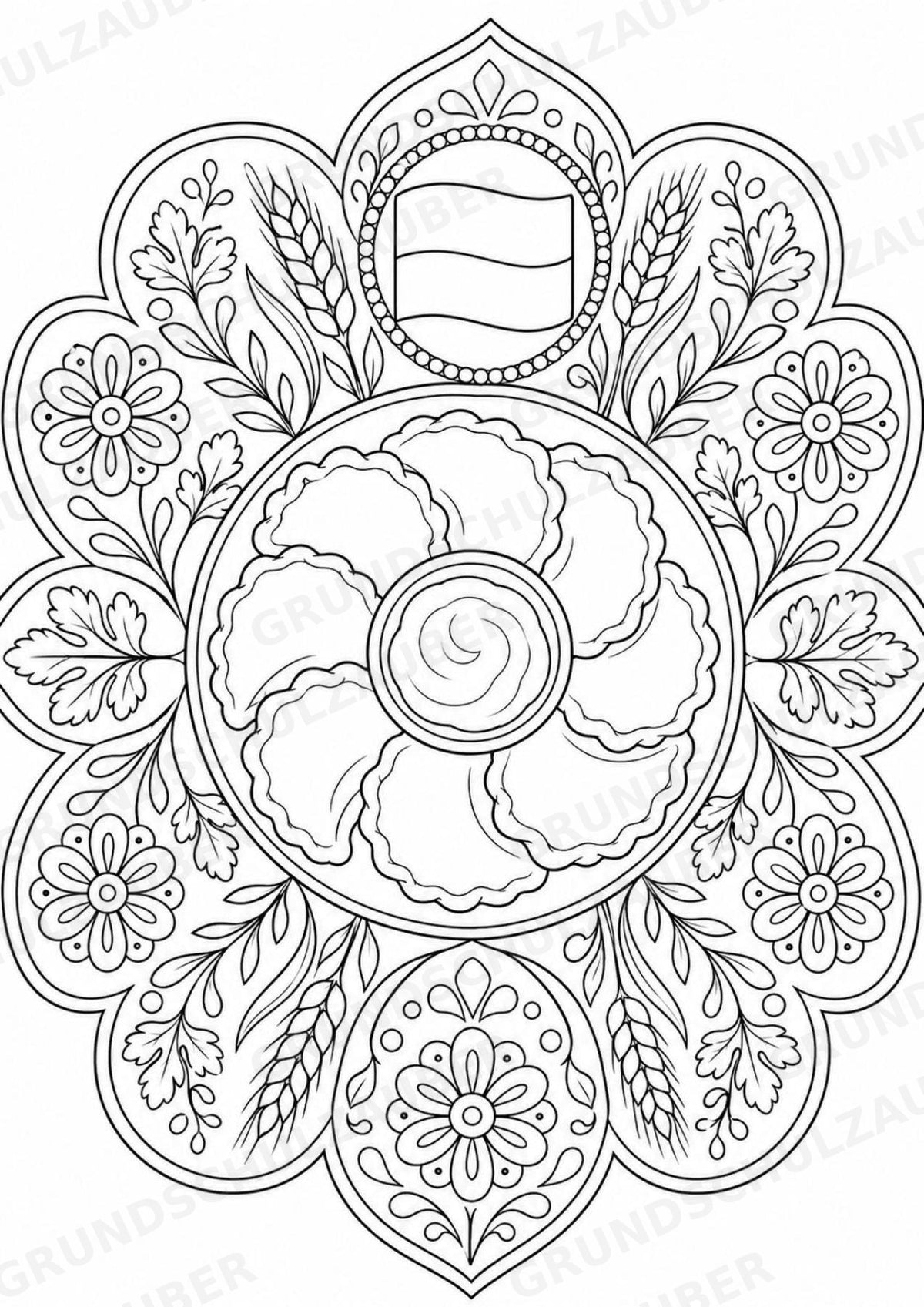 Ukraine Mandalas Ausmalbilder – Länder und Kulturen – 15 Malvorlagen – Materialseite 13