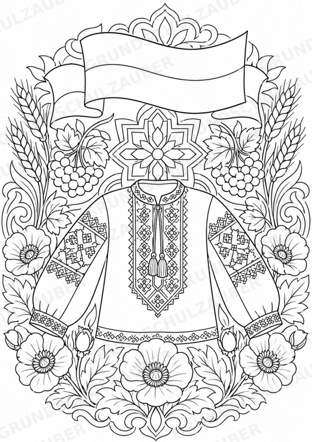 Ukraine Mandalas Ausmalbilder – Länder und Kulturen – 15 Malvorlagen – Materialseite 16